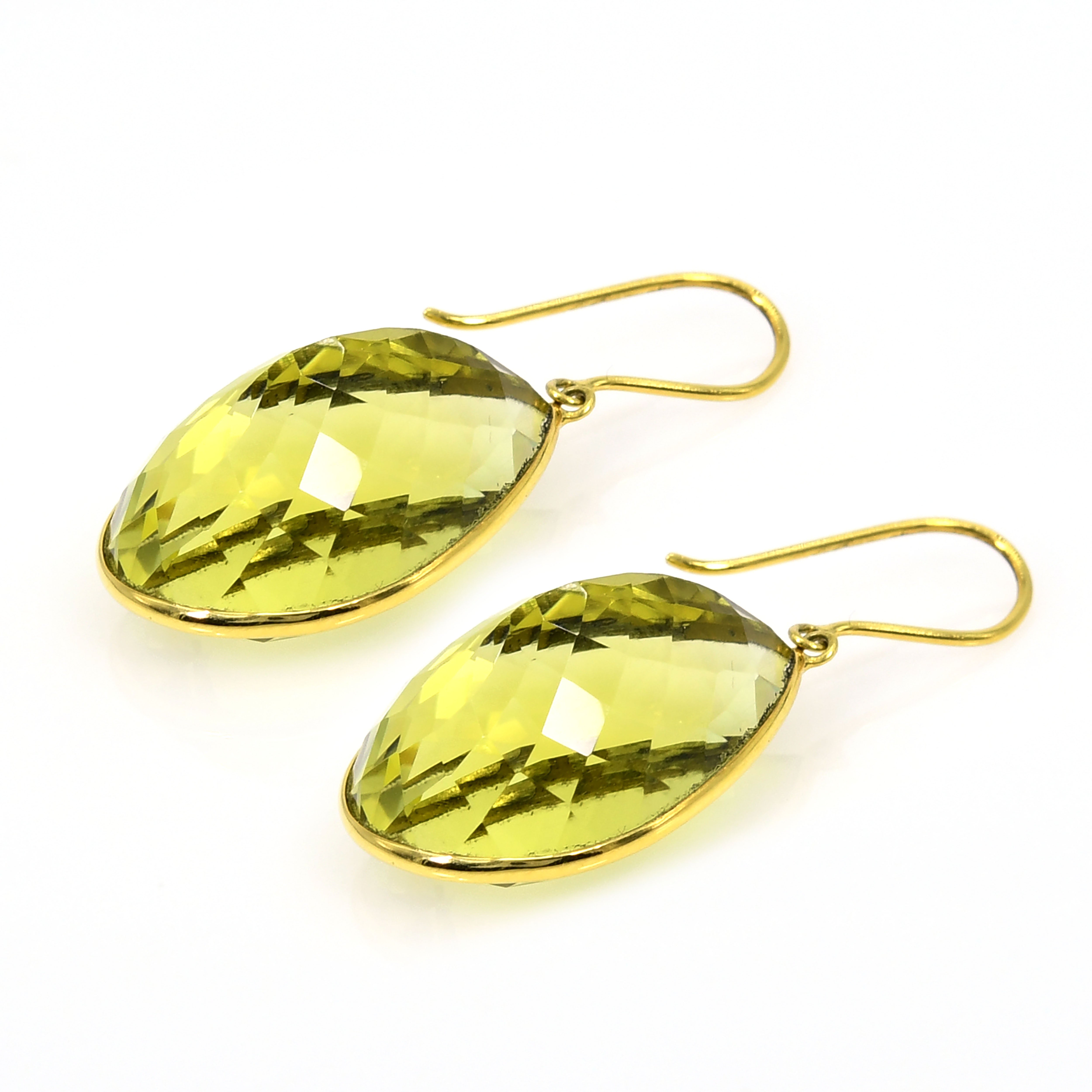 18k Gold Lemon Topaz Statement Earrings