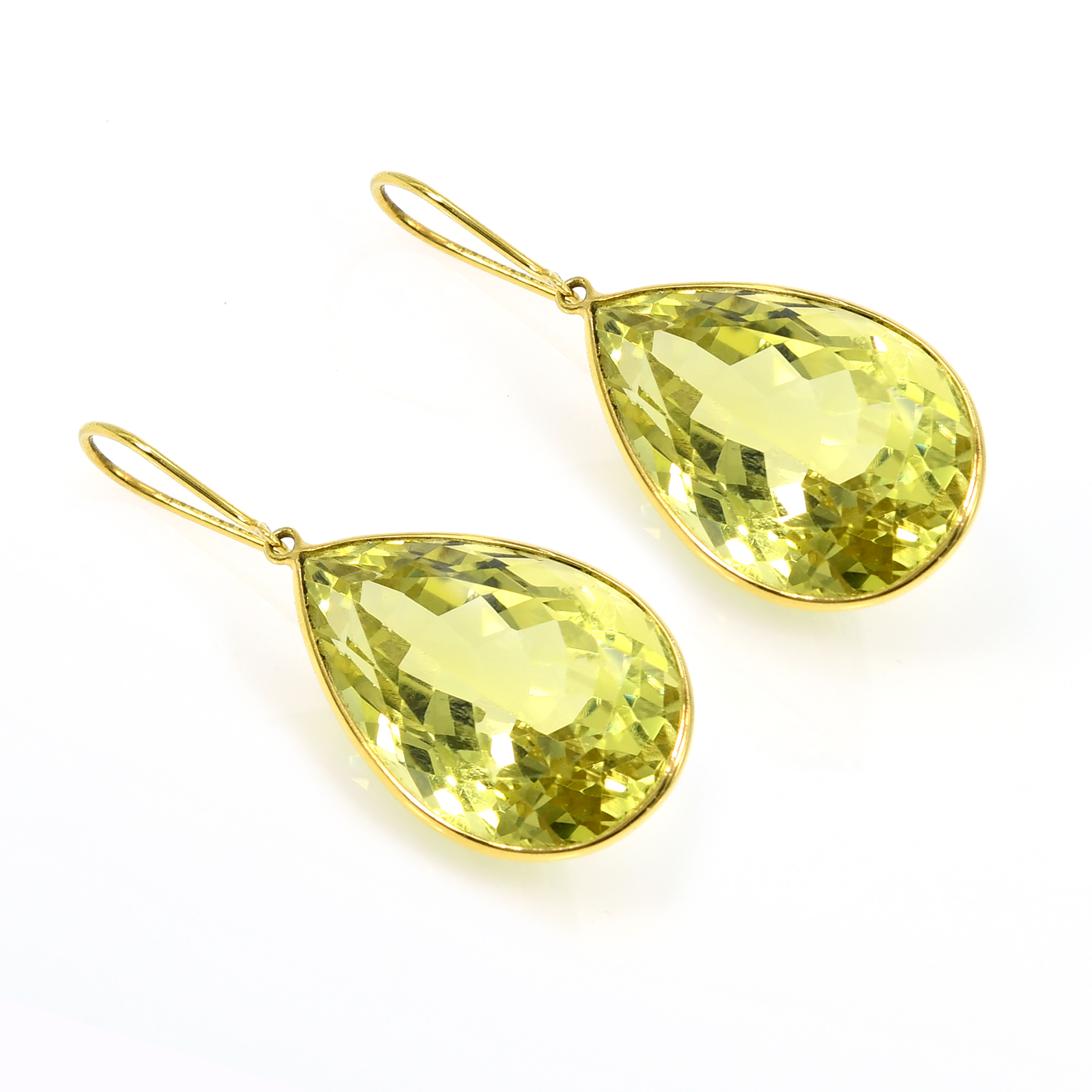 18k Gold Lemon Topaz Statement Earrings