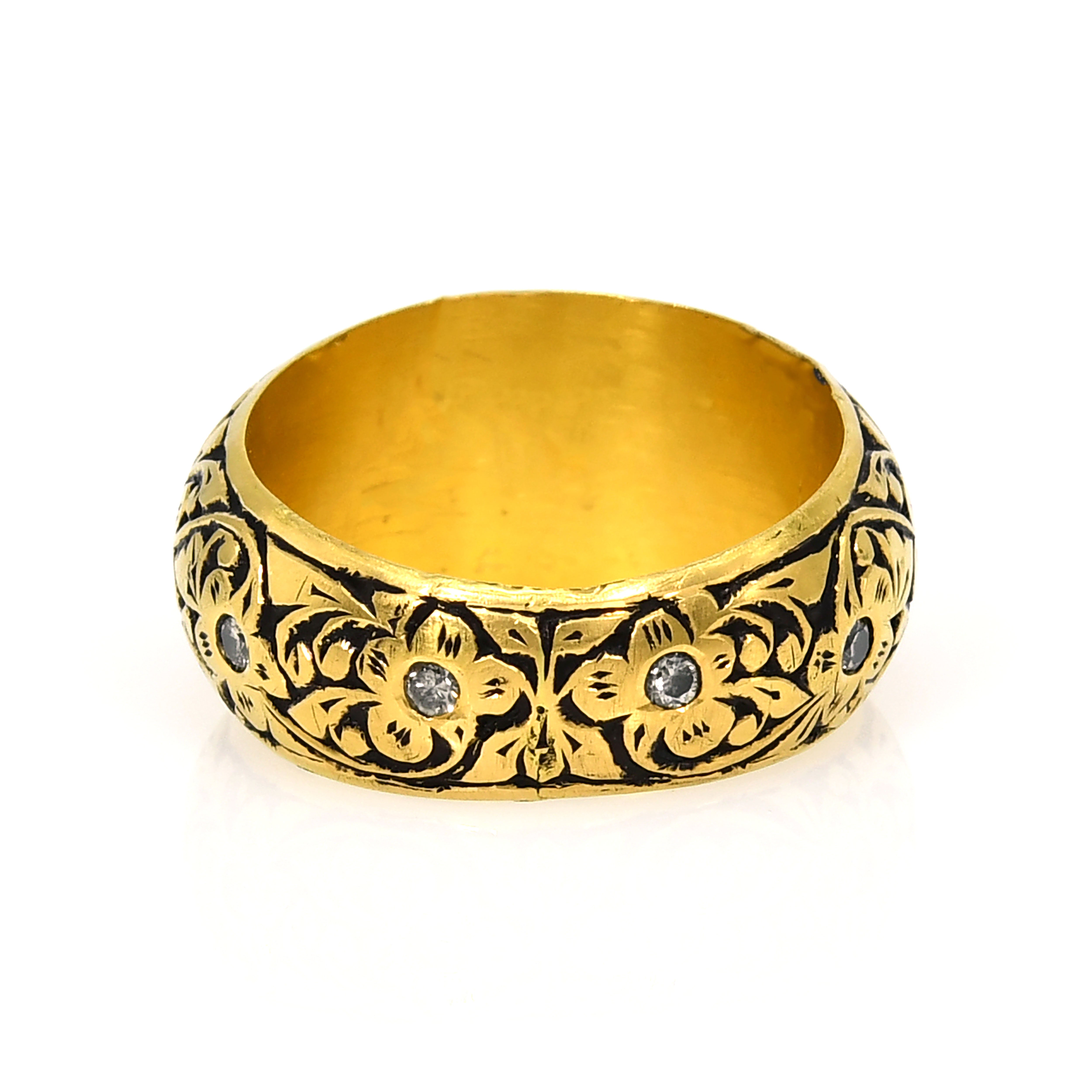 18k Yellow Gold Polki Diamond Statement Ring