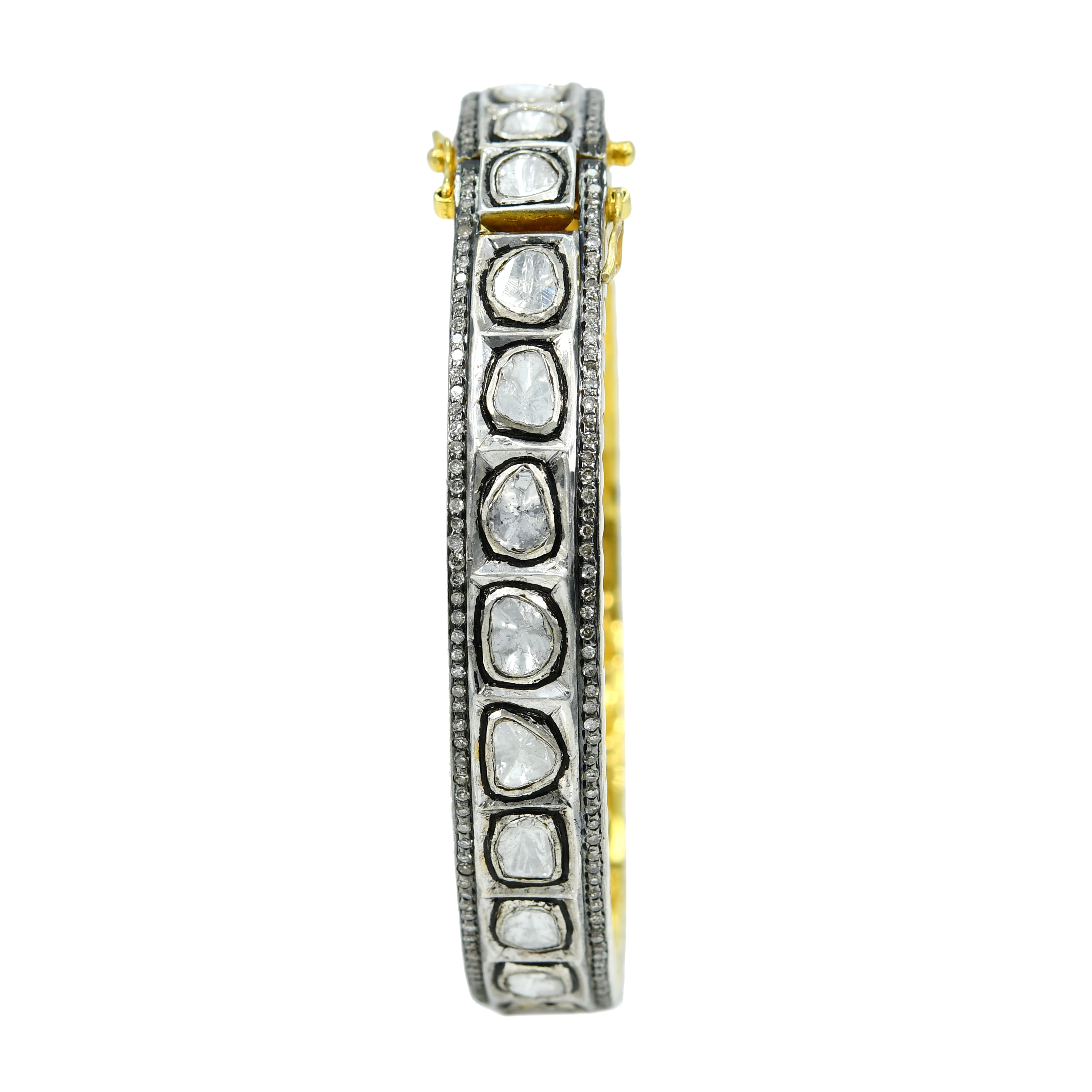 14k Yellow Gold Diamond Royal Bangle