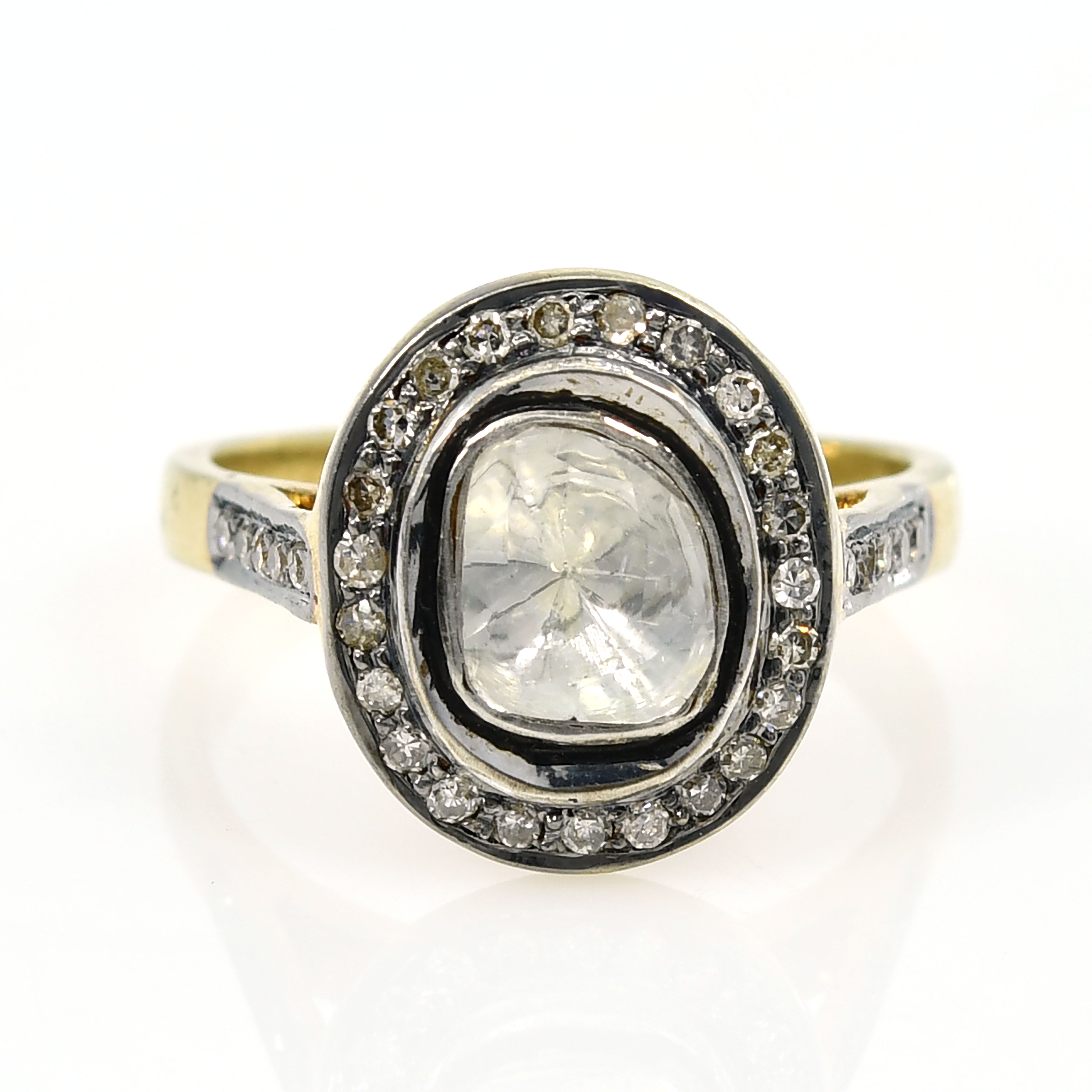 Decadence Solid Silver Handmade Ring with Fancy Shape Diamond