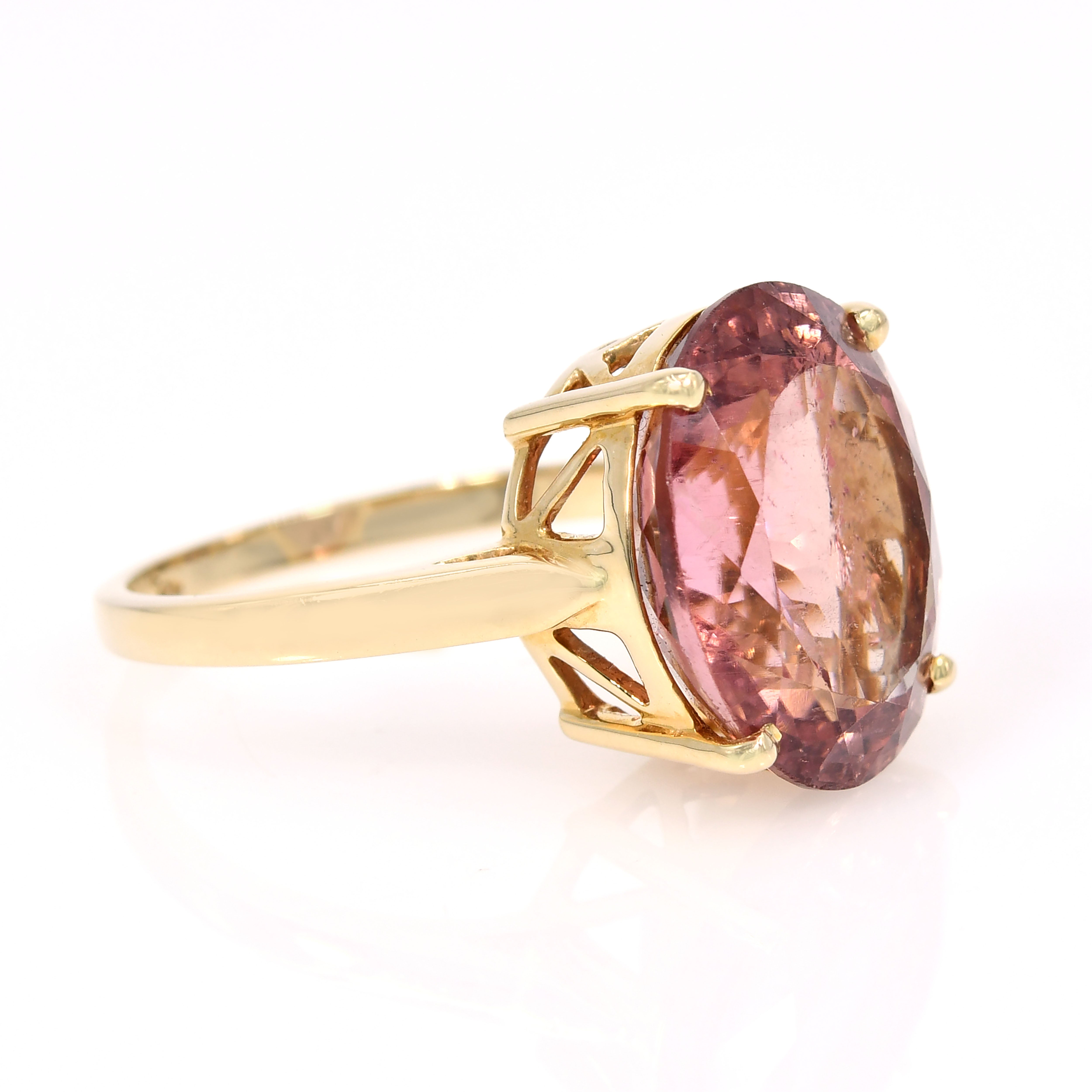 14k Yellow Gold Pink Tourmaline Cocktail Ring