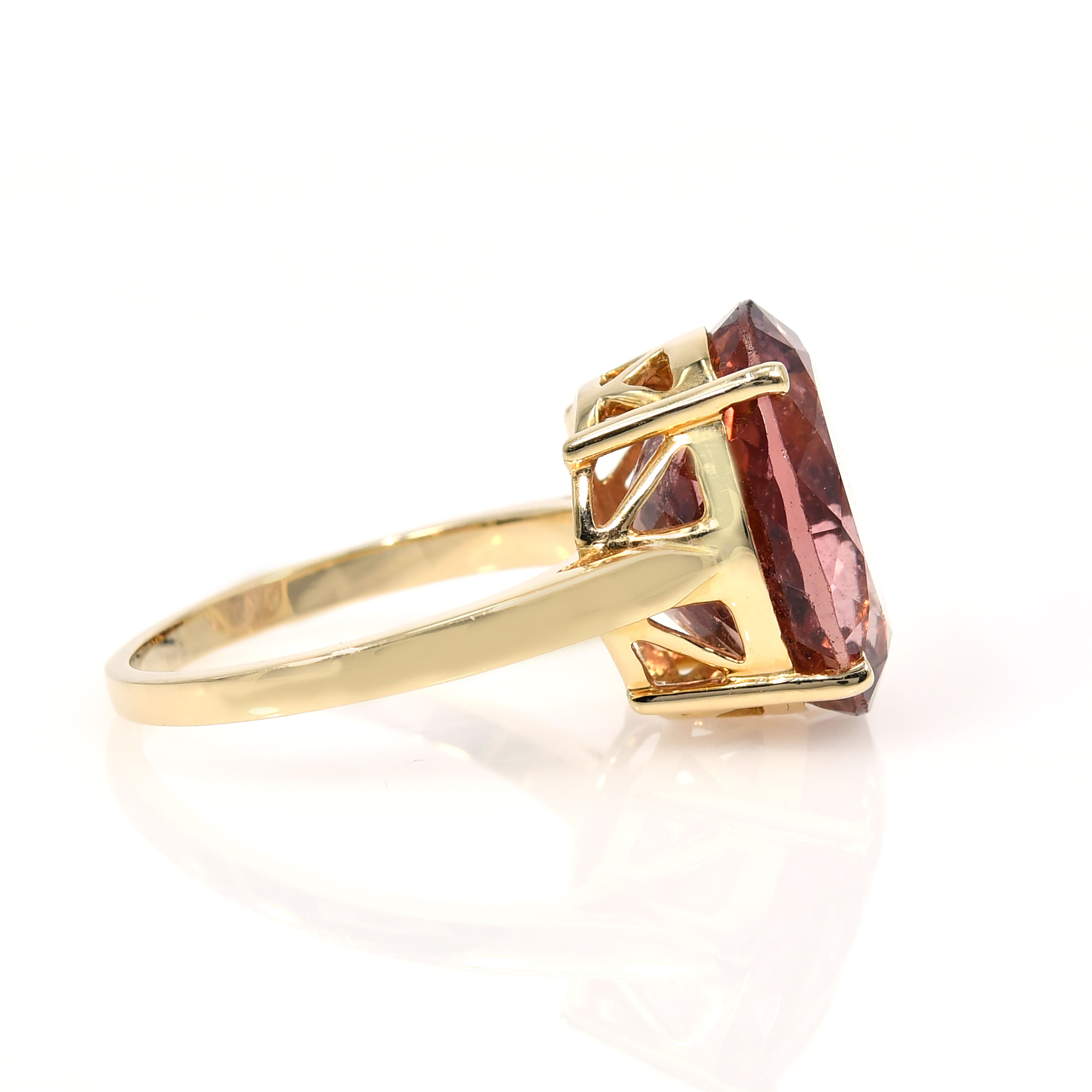 14k Yellow Gold Pink Tourmaline Cocktail Ring