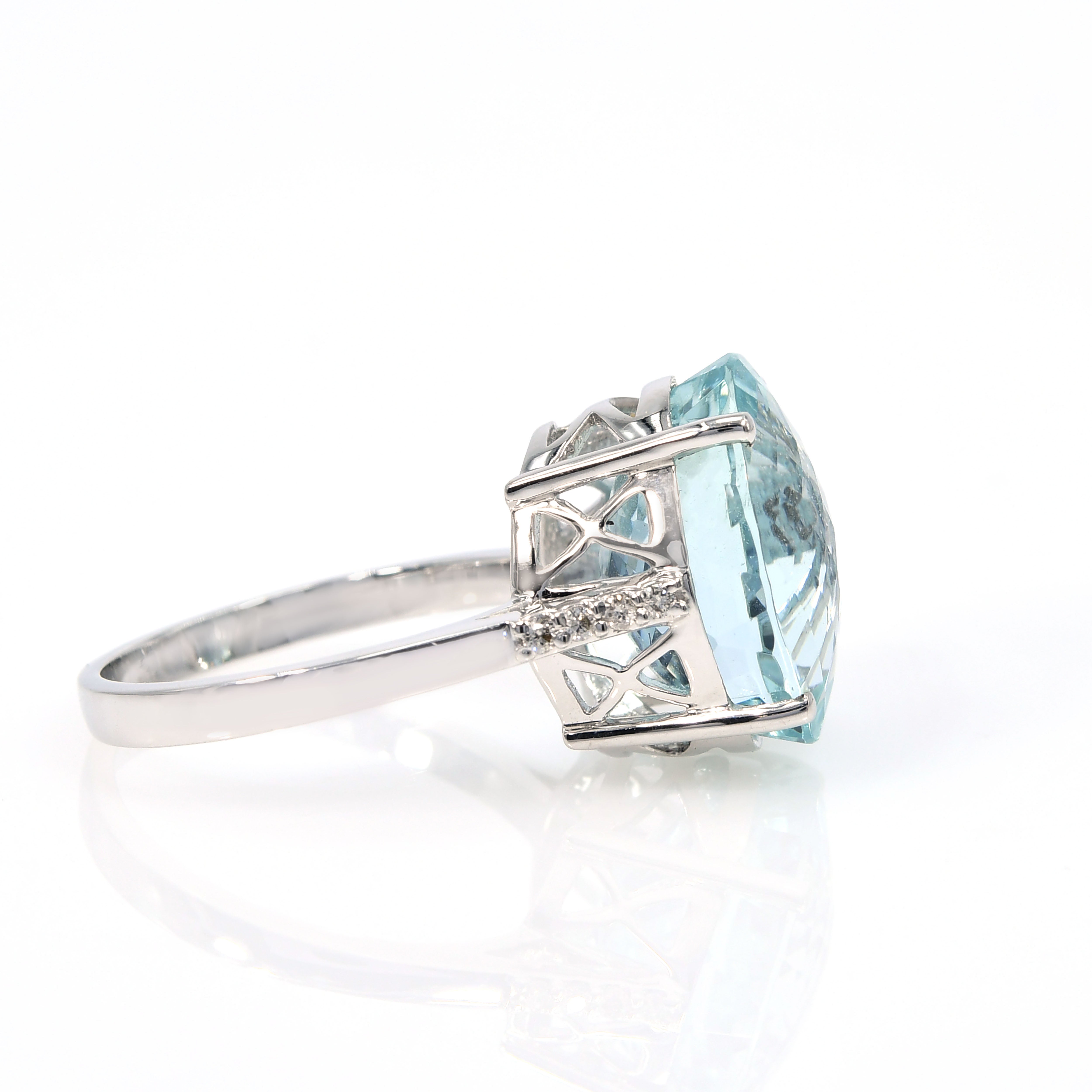 14k White Gold Aquamarine Prong Setting Ring