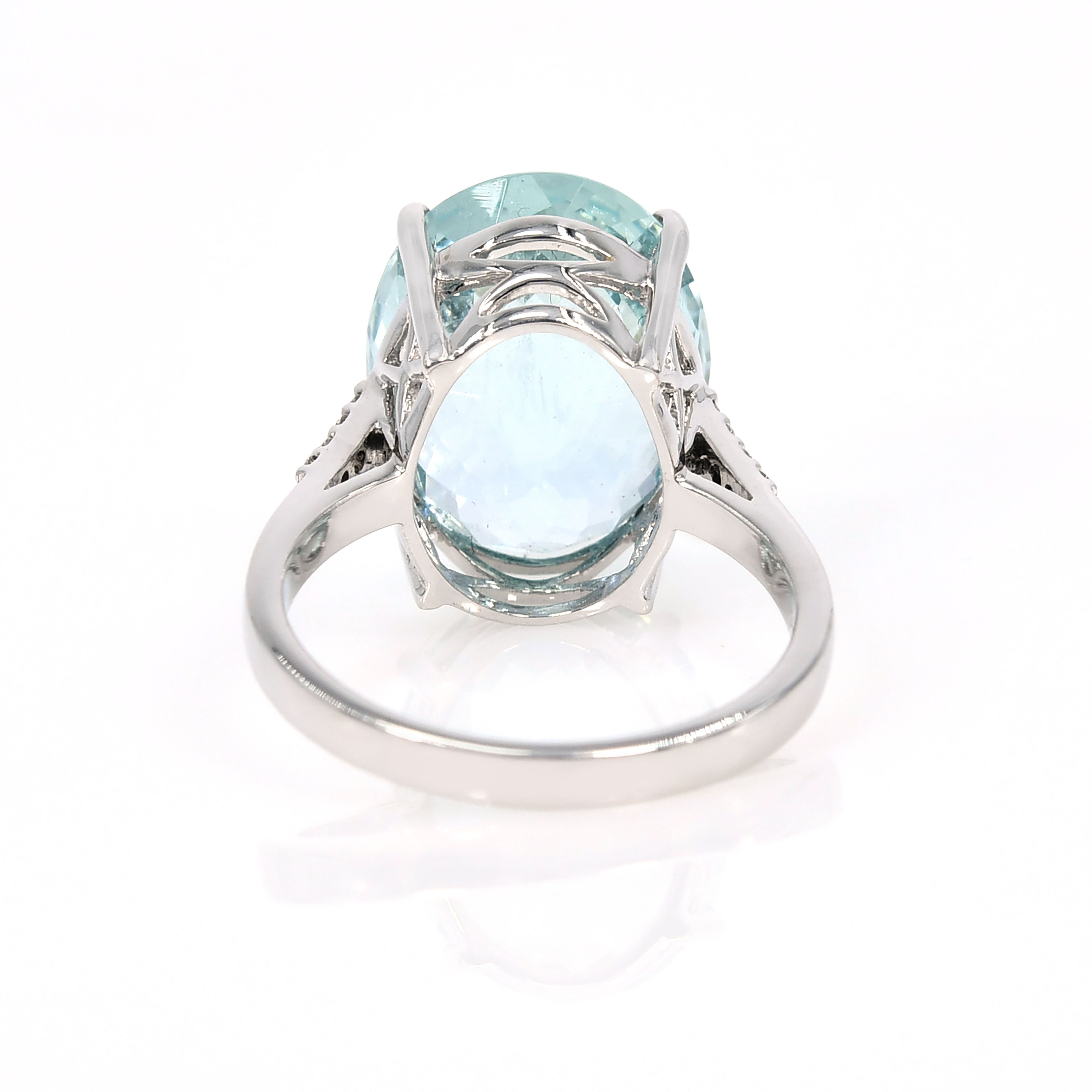 14k White Gold Aquamarine Prong Setting Ring