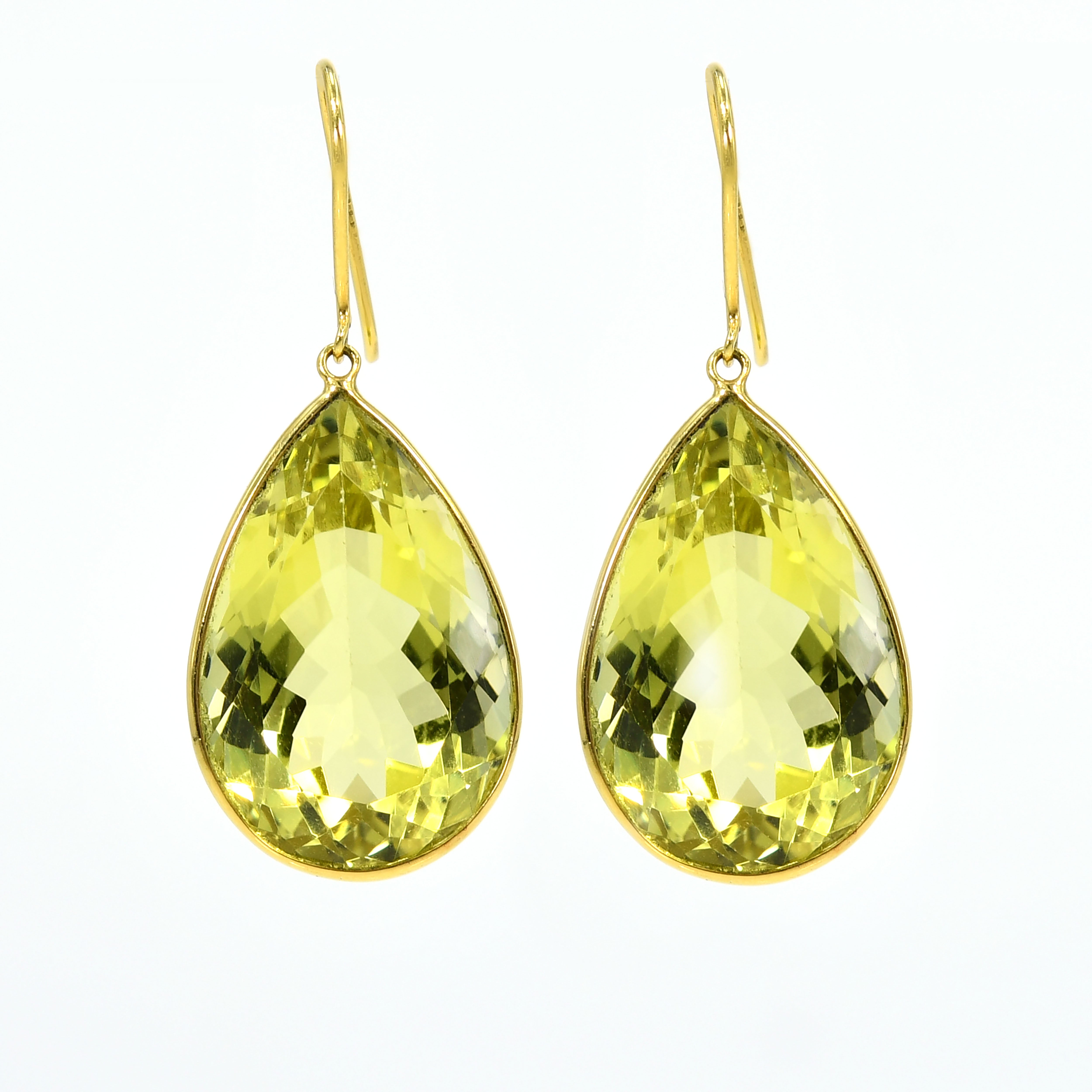 18k Gold Lemon Topaz Statement Earrings