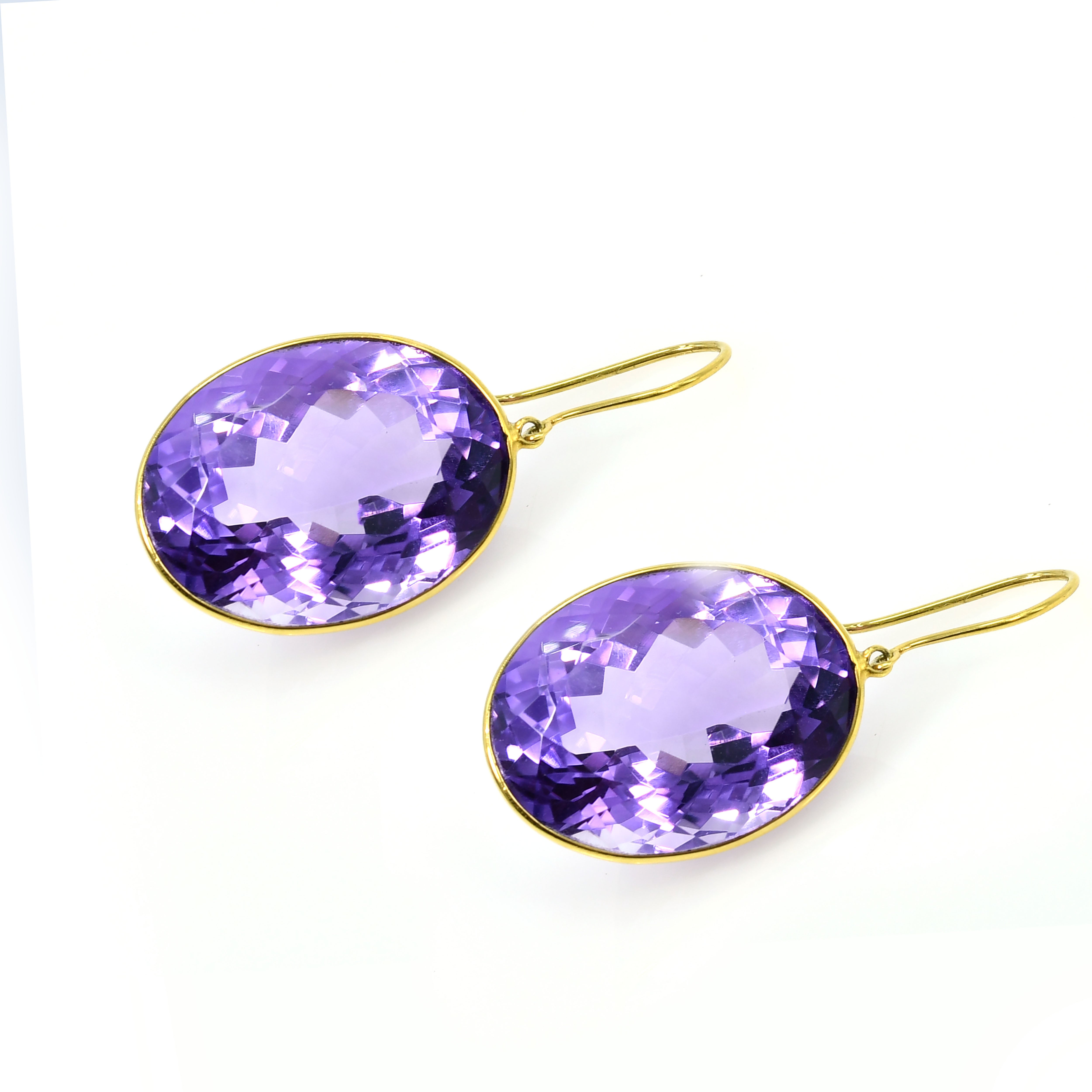 18k Gold Pink Amethyst Drop Earrings