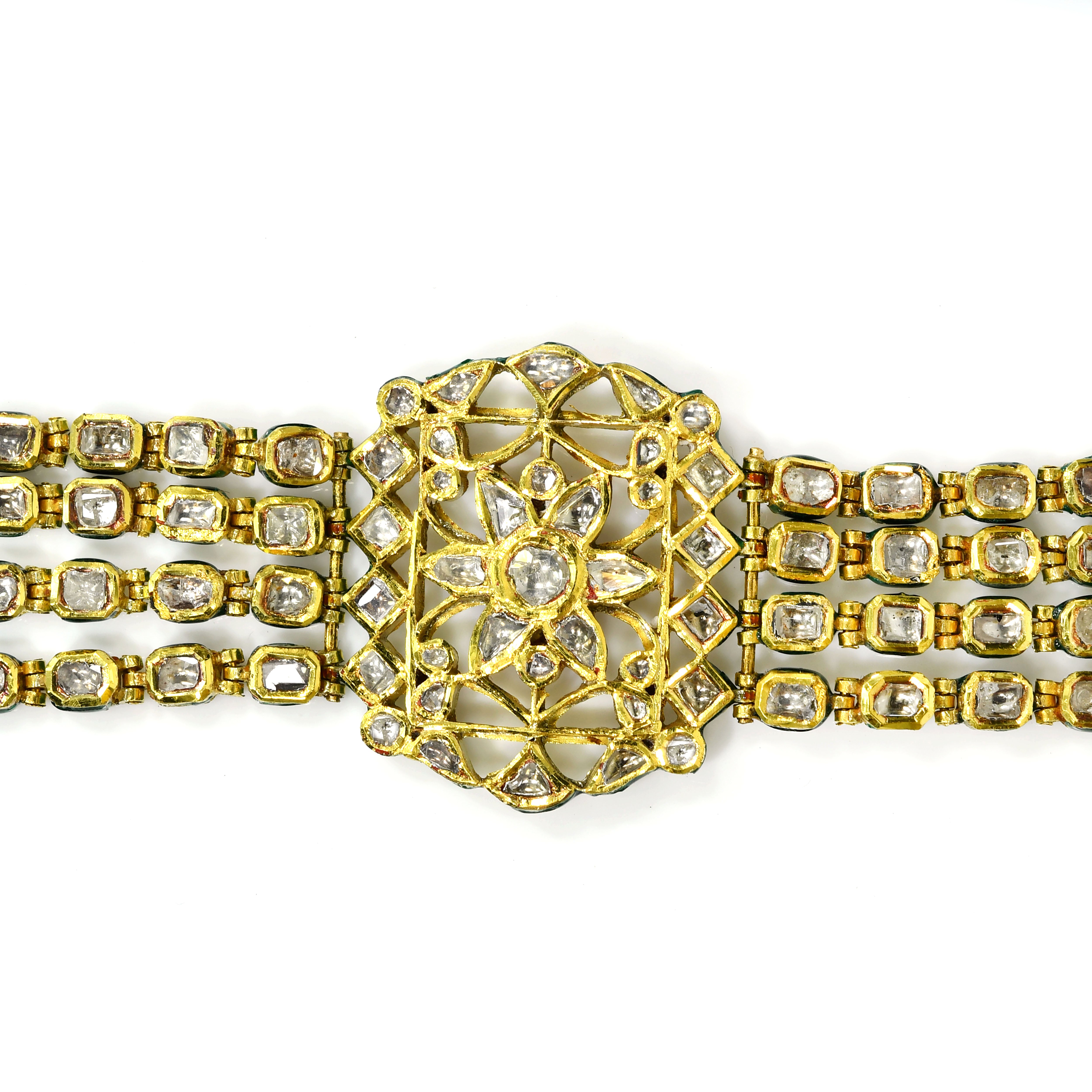18k Yellow Gold Polki Diamond Kundan Bracelet