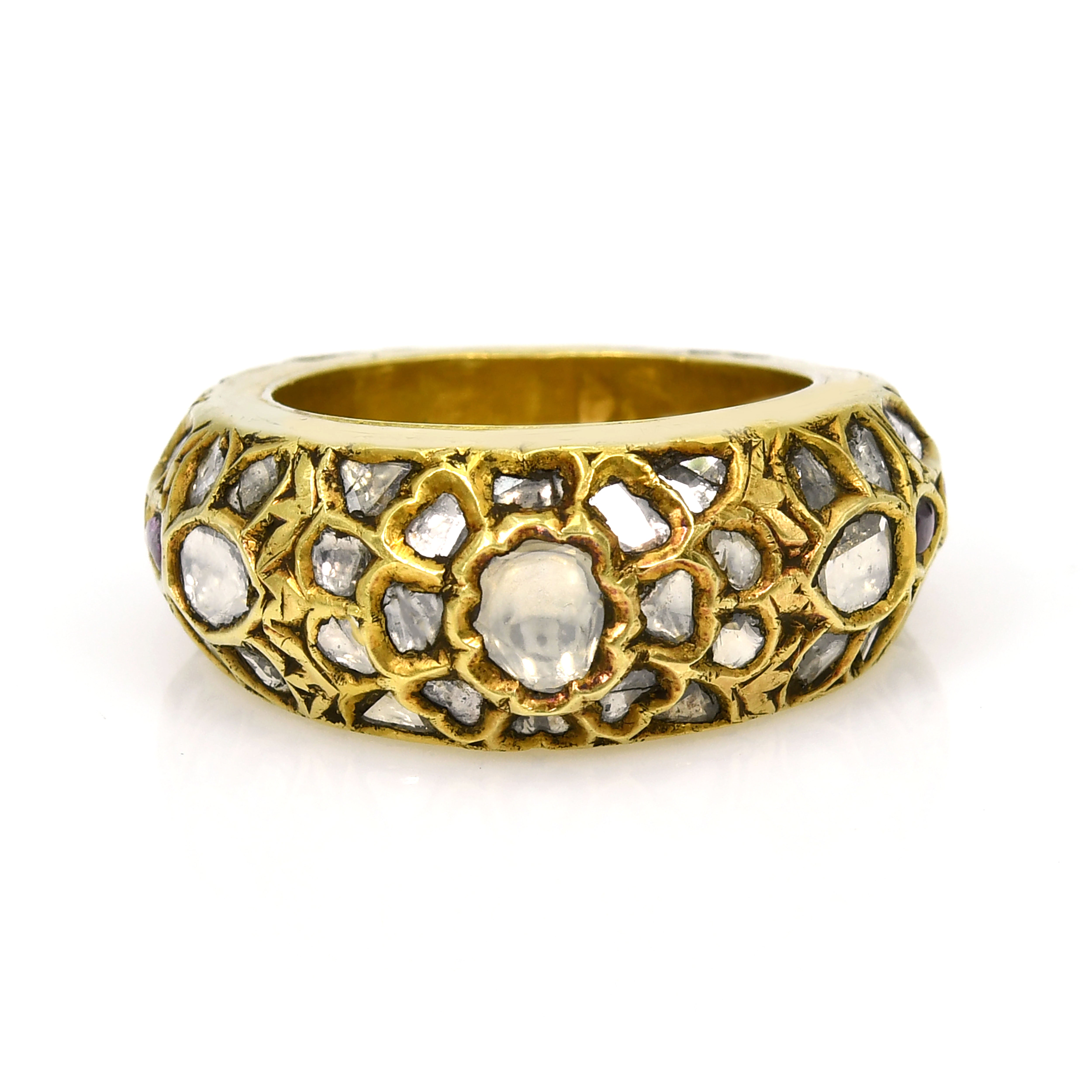 18k Gold Diamond Filigree Ring