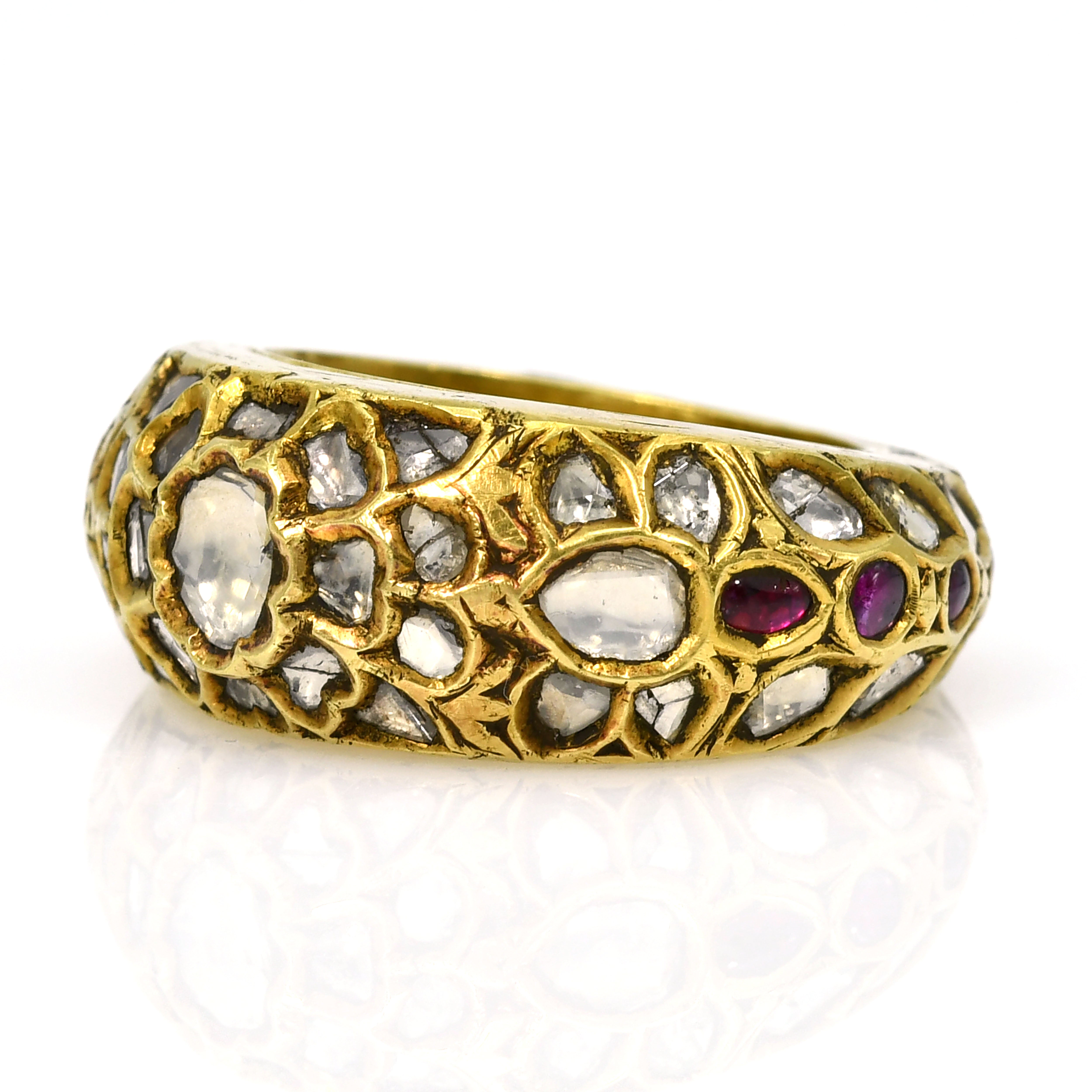 18k Gold Diamond Filigree Ring