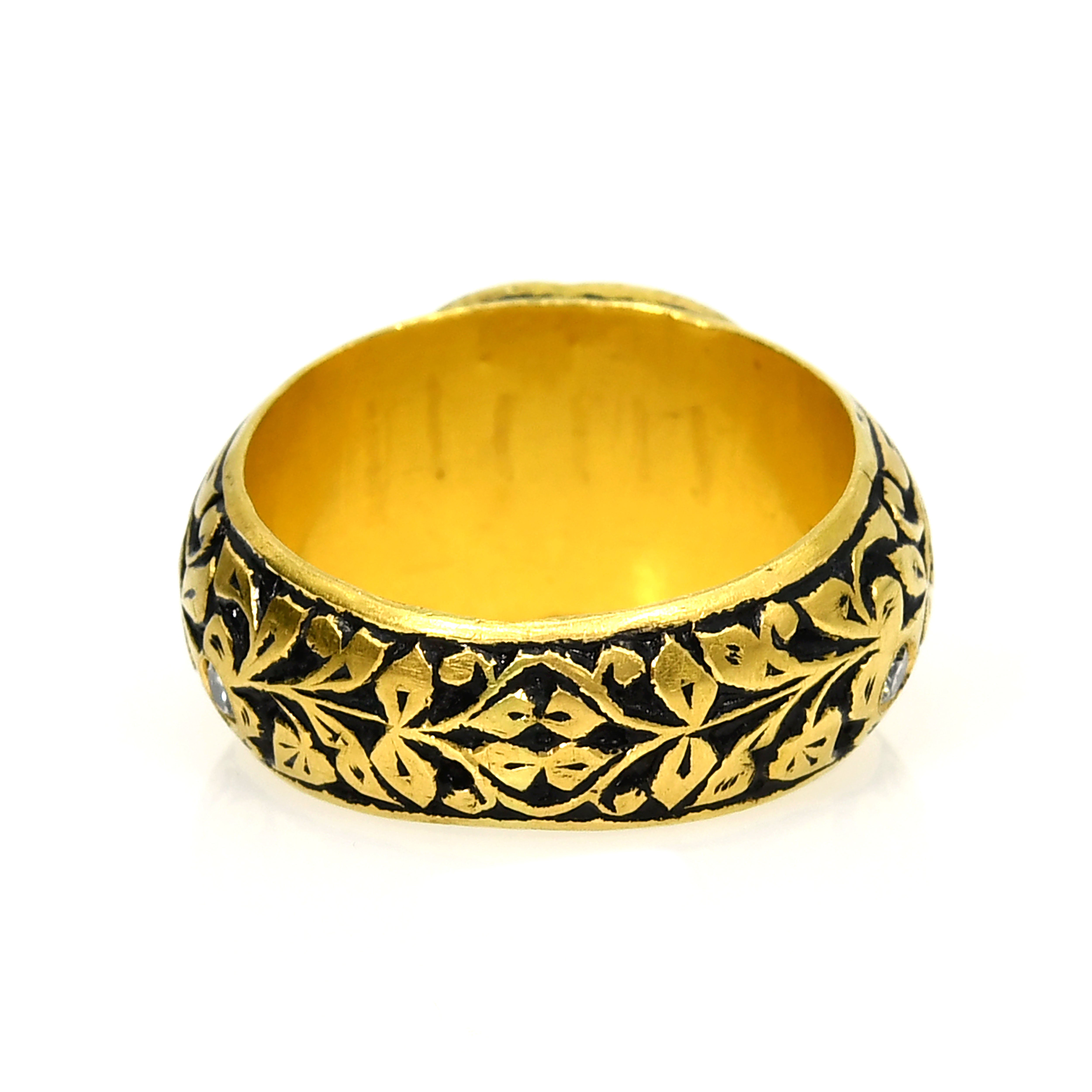 18k Gold Pear Cut Ruby Polki Diamond Ring