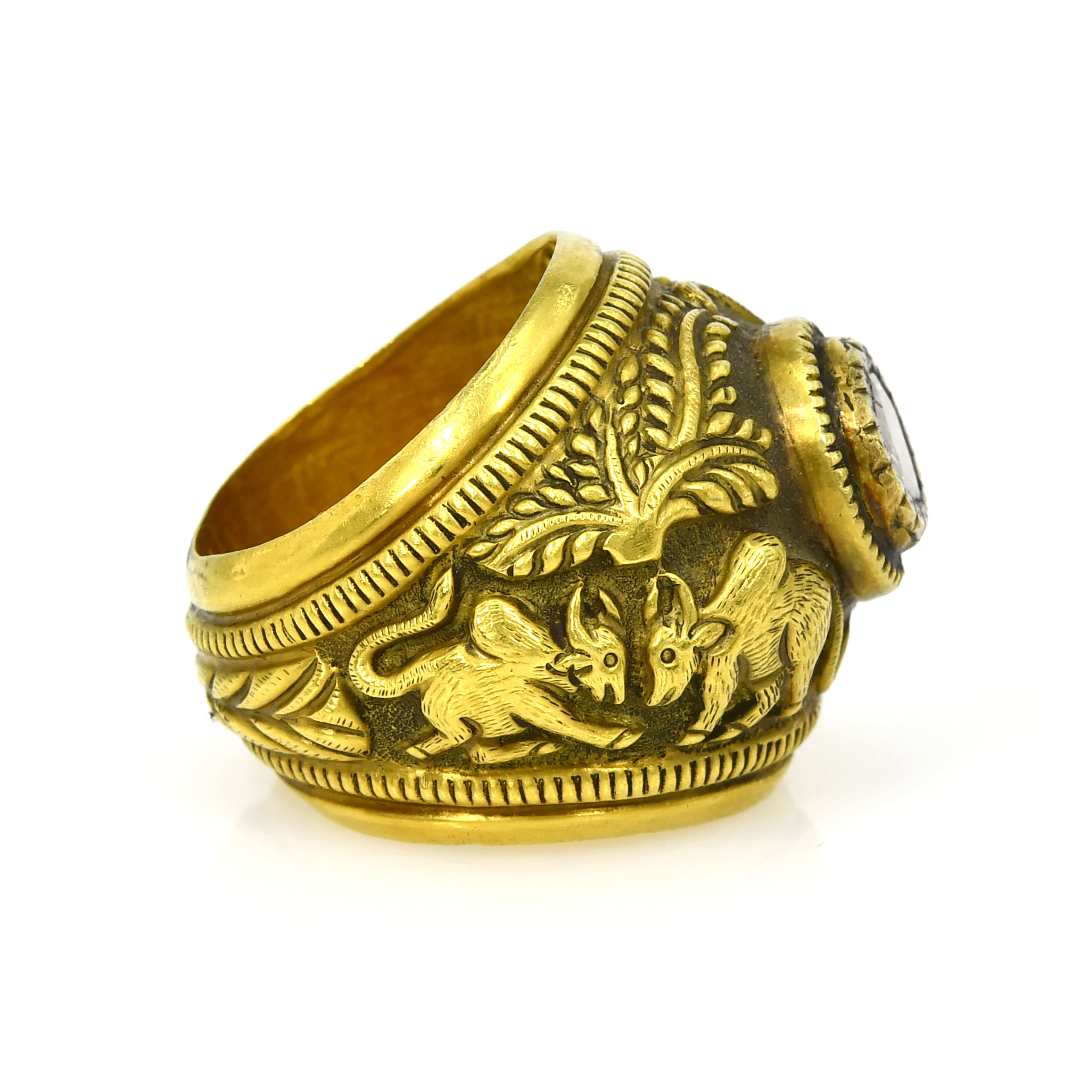 18k Gold Mandala Diamond Ring