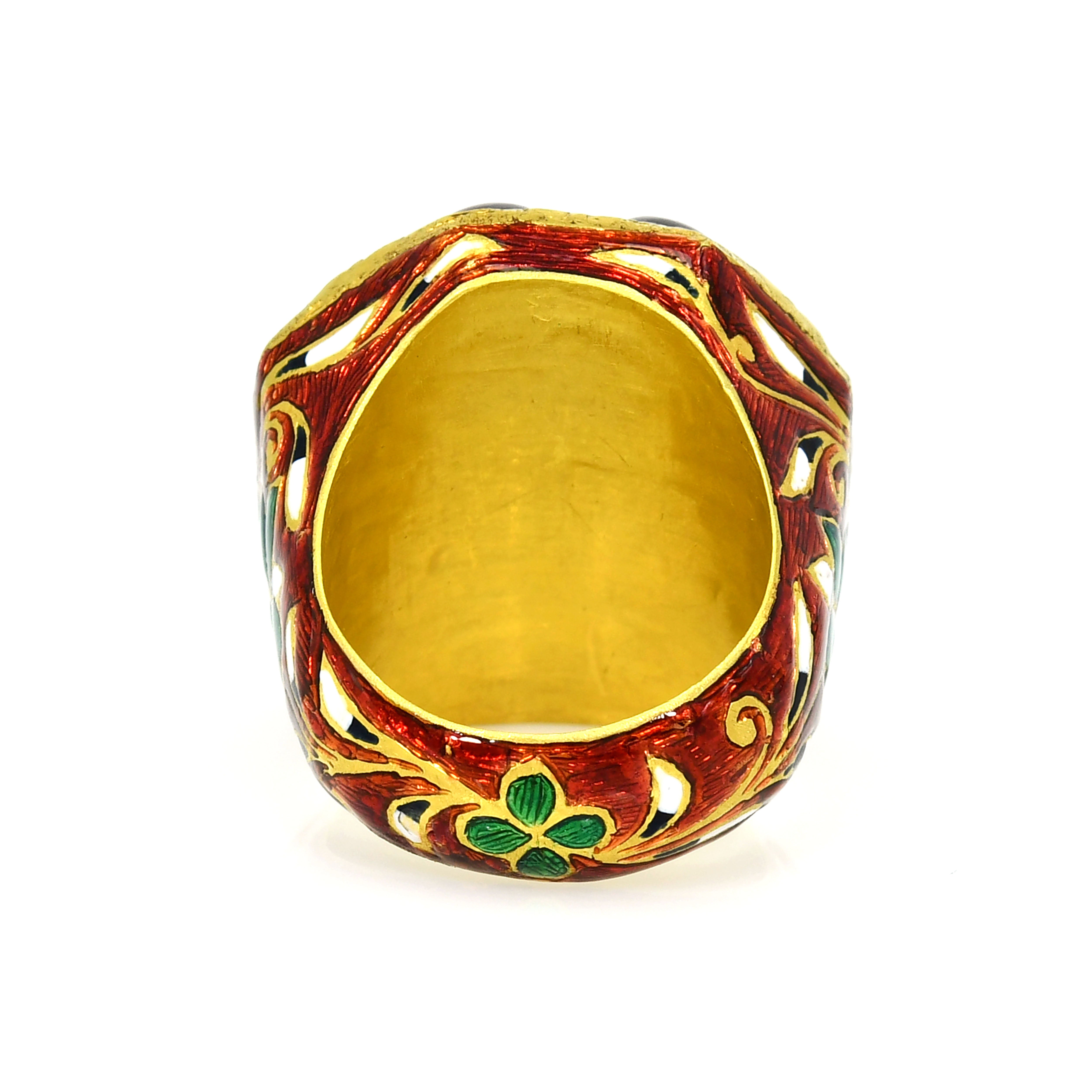 18k Yellow Gold Ruby Diamond Ring