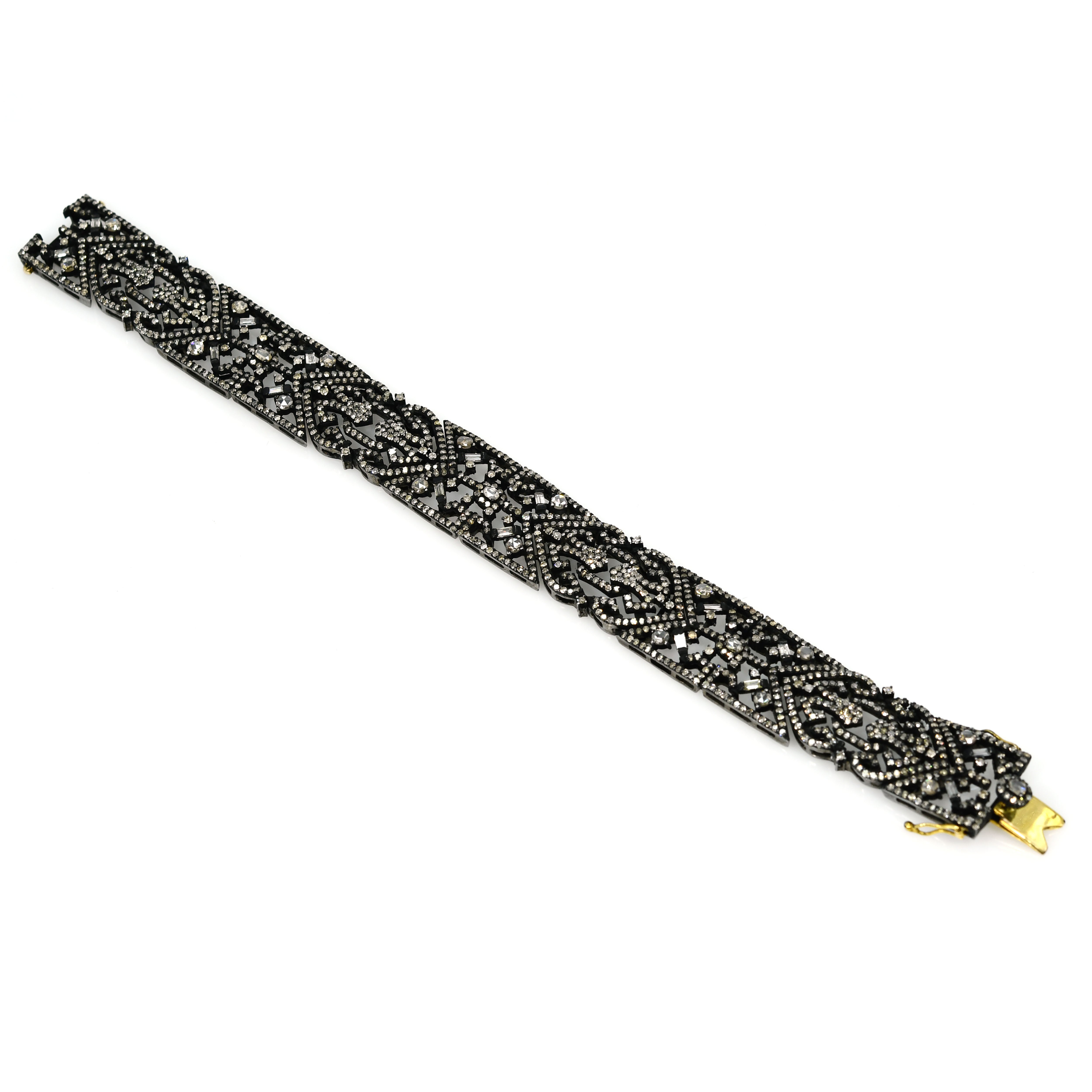 14k Yellow Gold Rose-Cut Diamond Bracelet