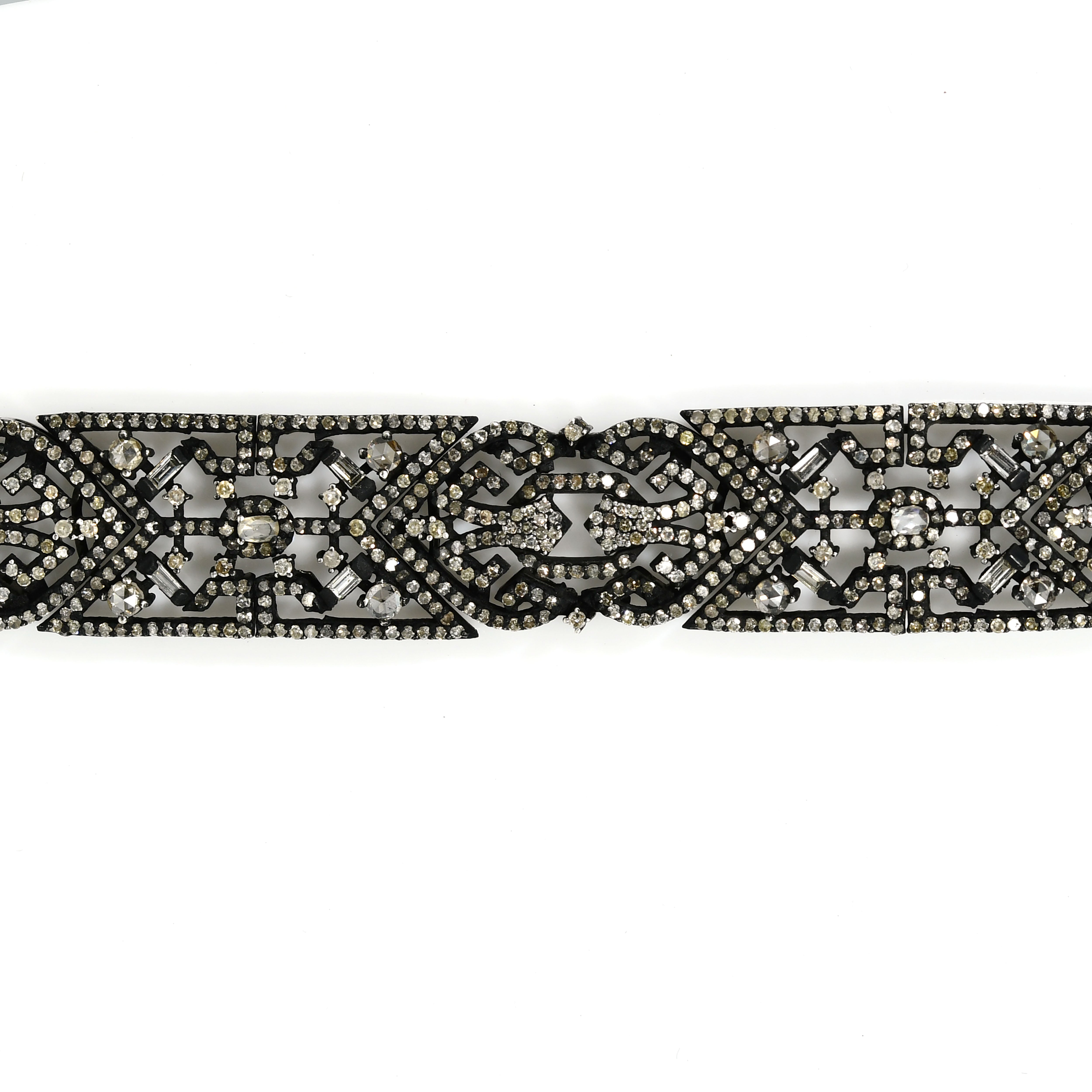 14k Yellow Gold Rose-Cut Diamond Bracelet
