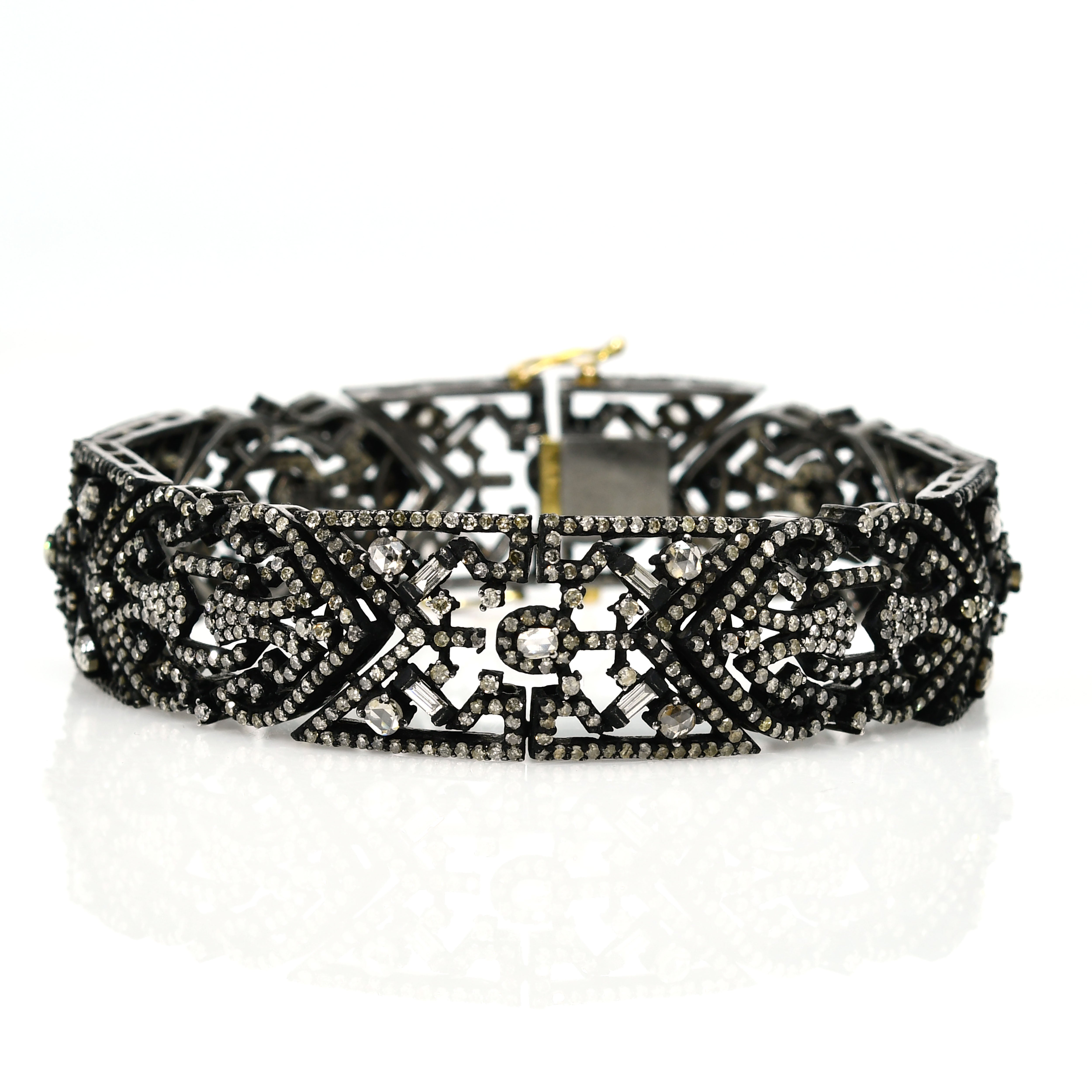 14k Yellow Gold Rose-Cut Diamond Bracelet