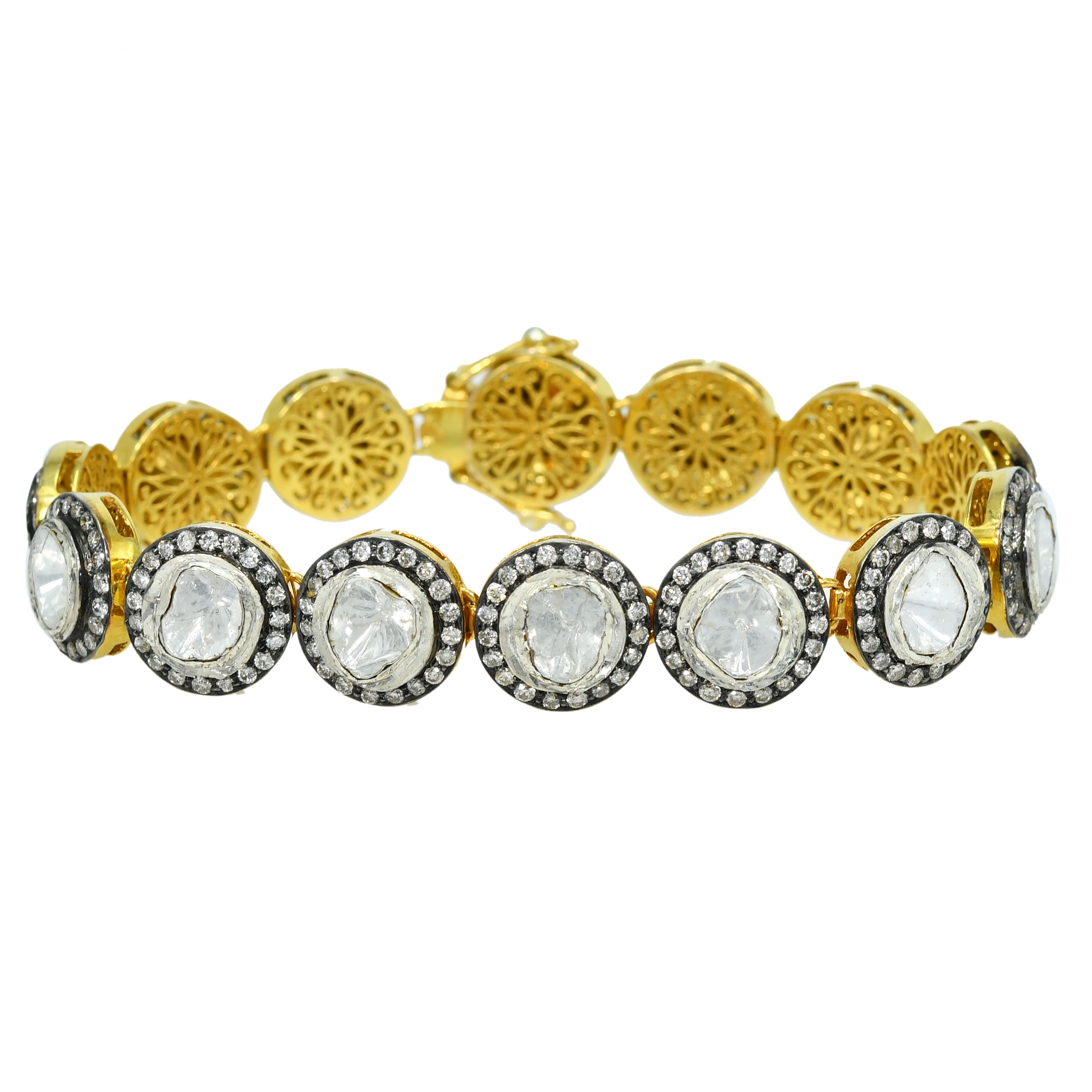 14k Yellow Gold Diamond Royal Bracelet