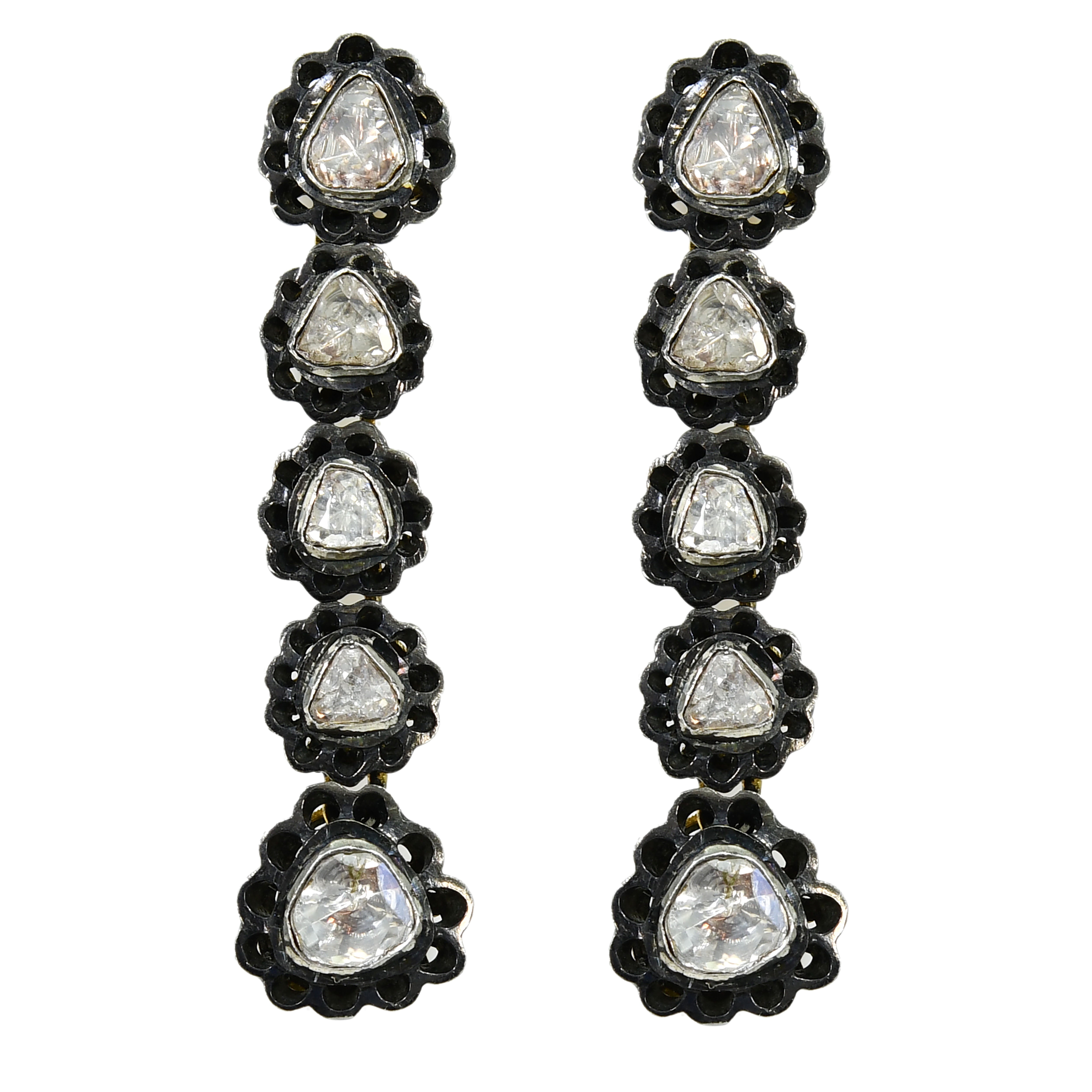 Victorian Yellow Gold & Silver Diamond Necklace Set
