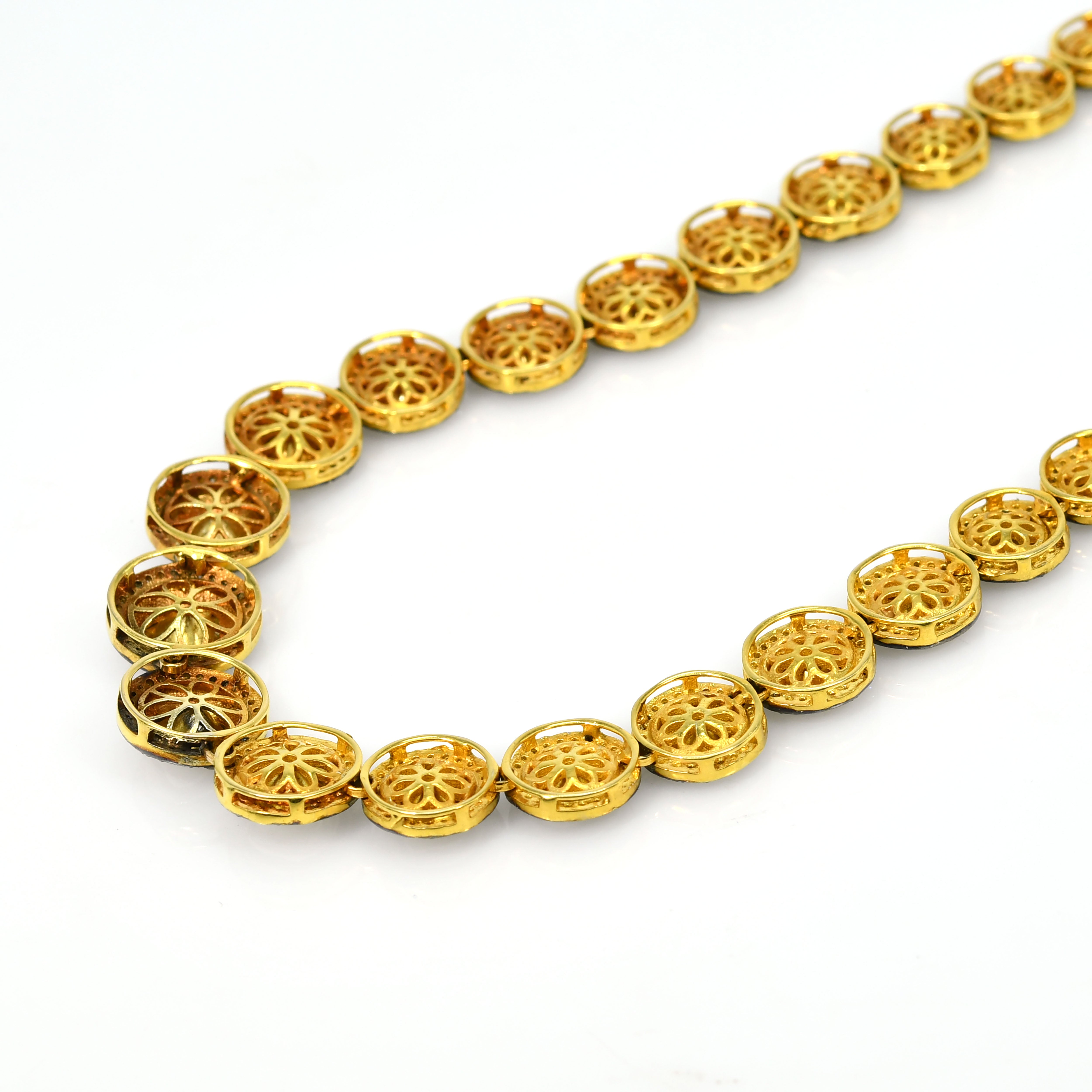 Victorian Yellow Gold & Silver Diamond Necklace