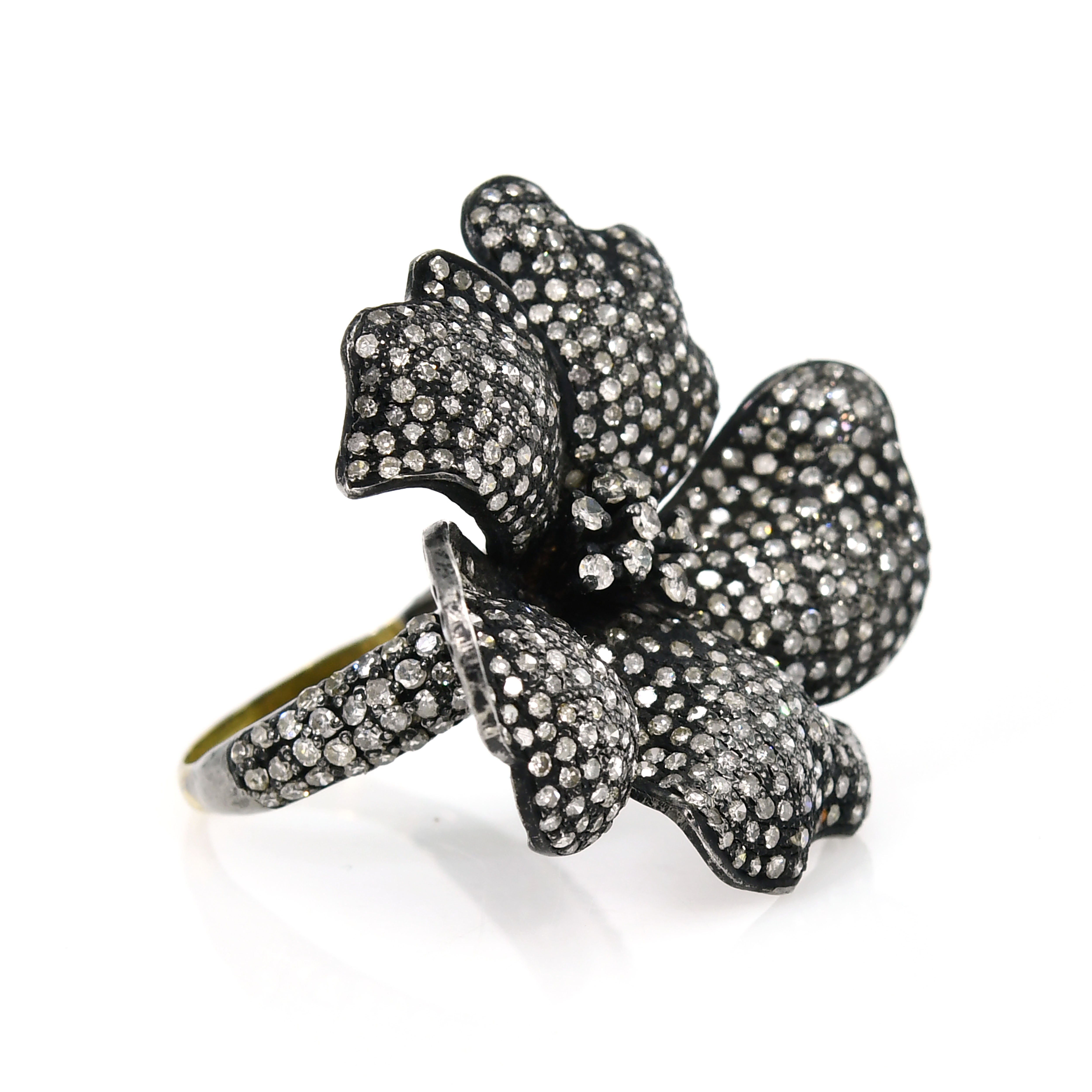 Silver Diamond Round Cut Ring
