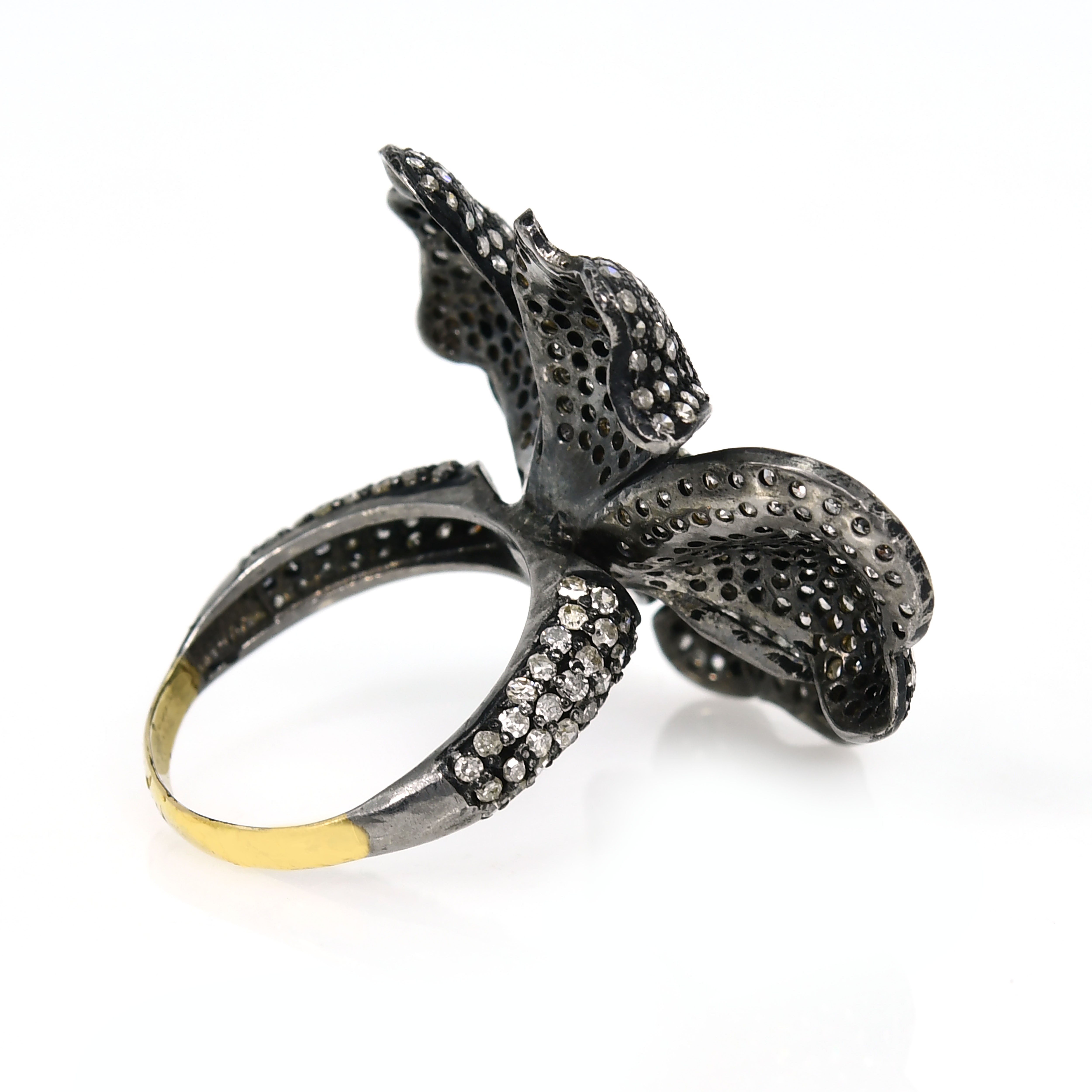 Silver Diamond Round Cut Ring