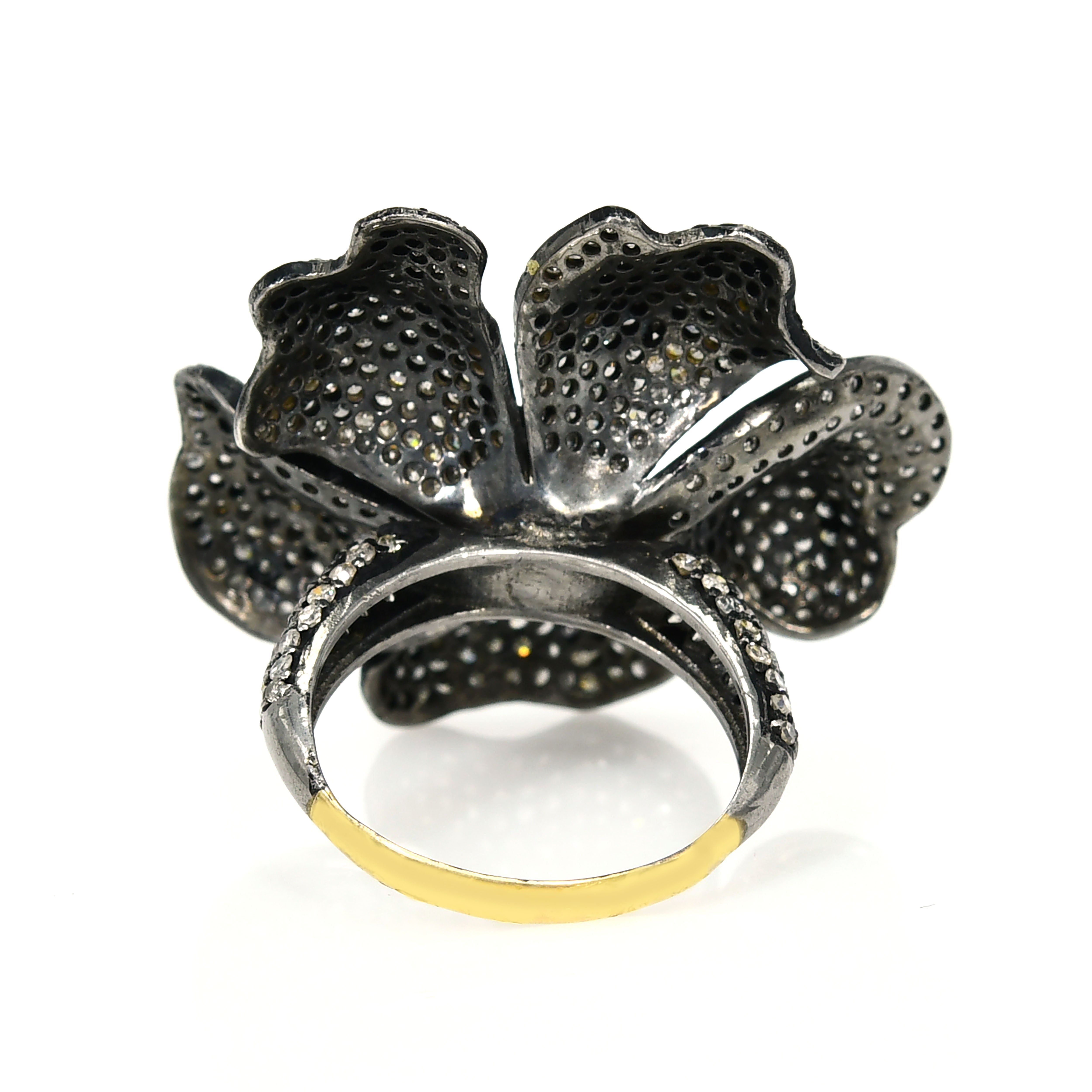 Silver Diamond Round Cut Ring
