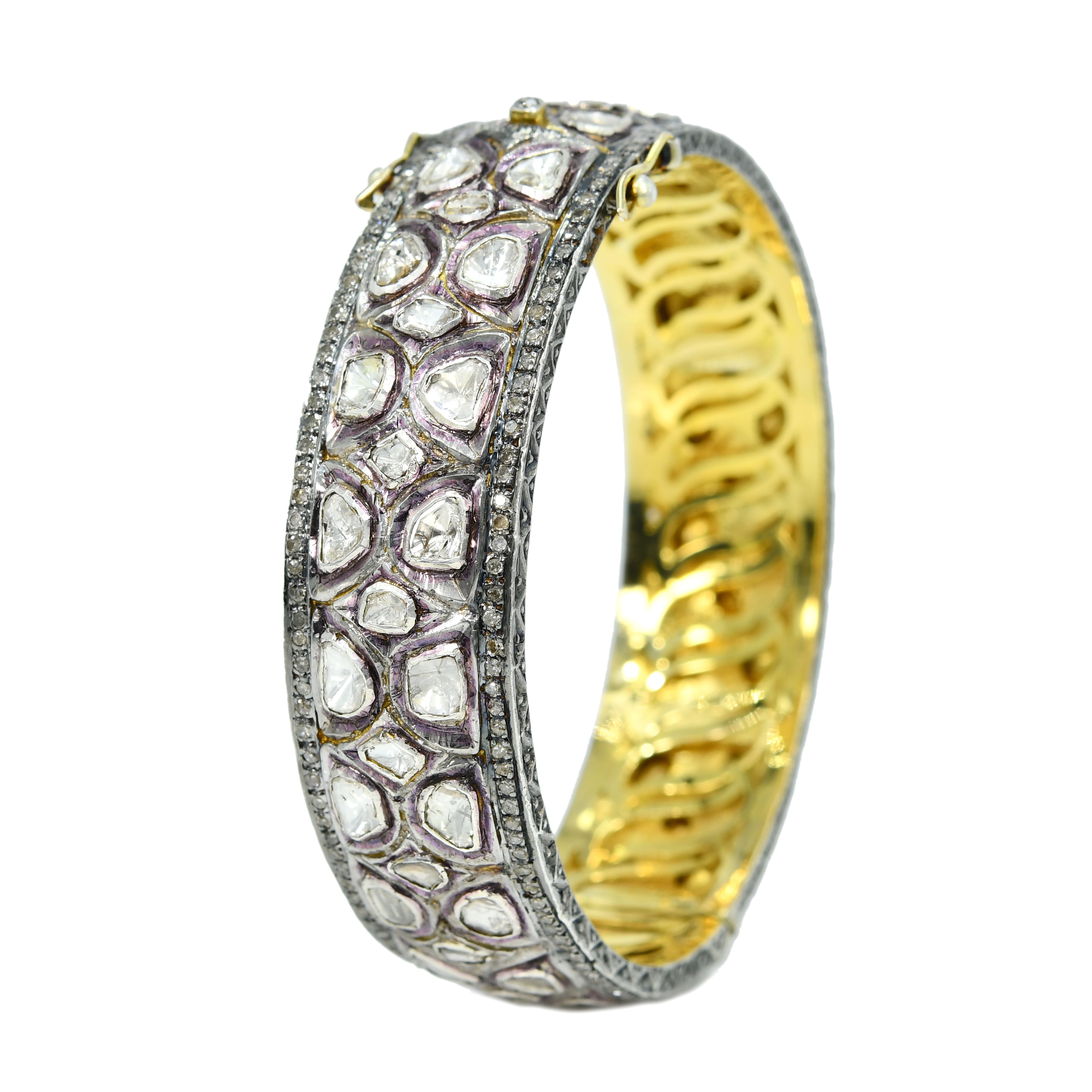 14k Yellow Gold Royal Diamond Bangle