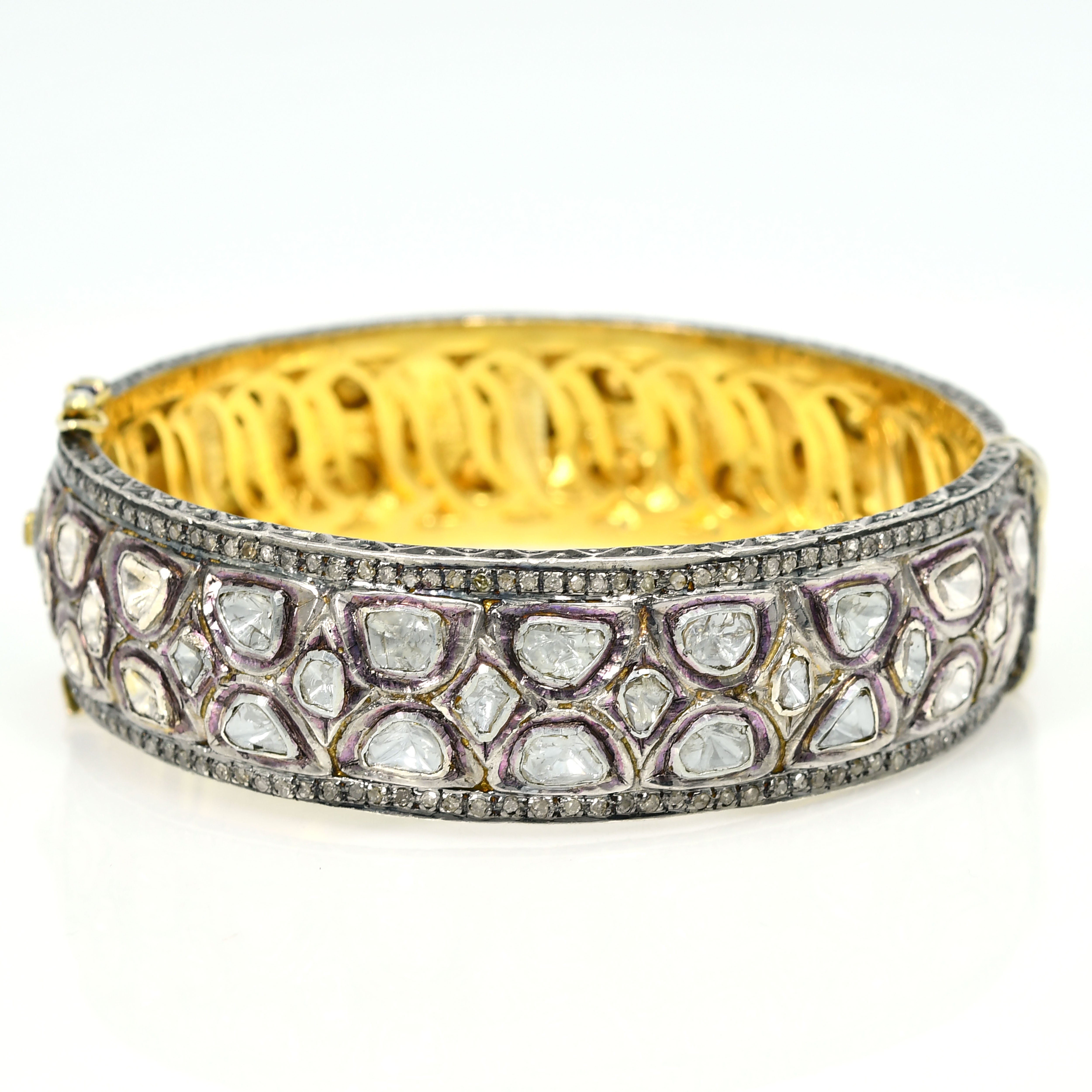 14k Yellow Gold Royal Diamond Bangle