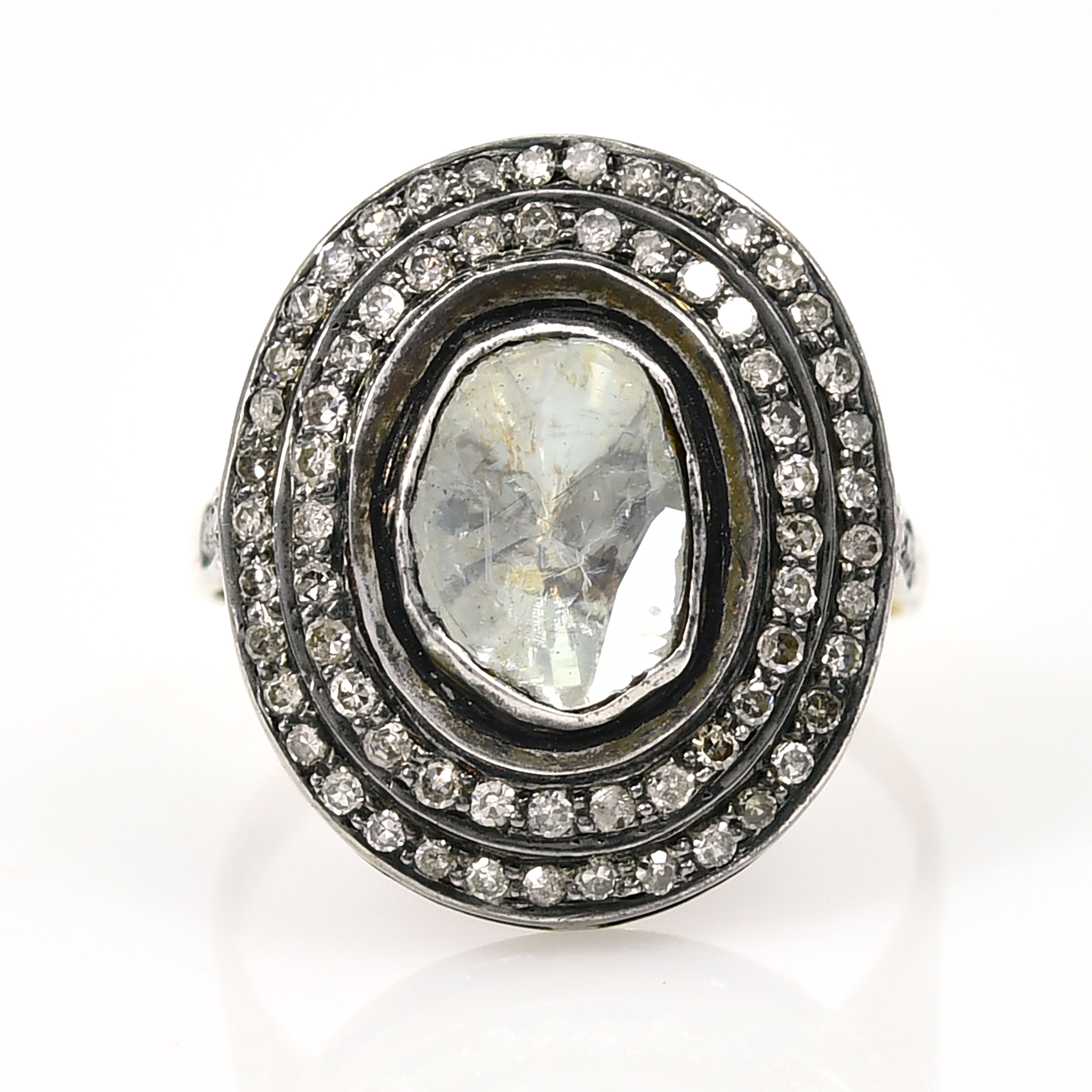 Yellow Gold & Silver Fancy-Cut Diamond Ring