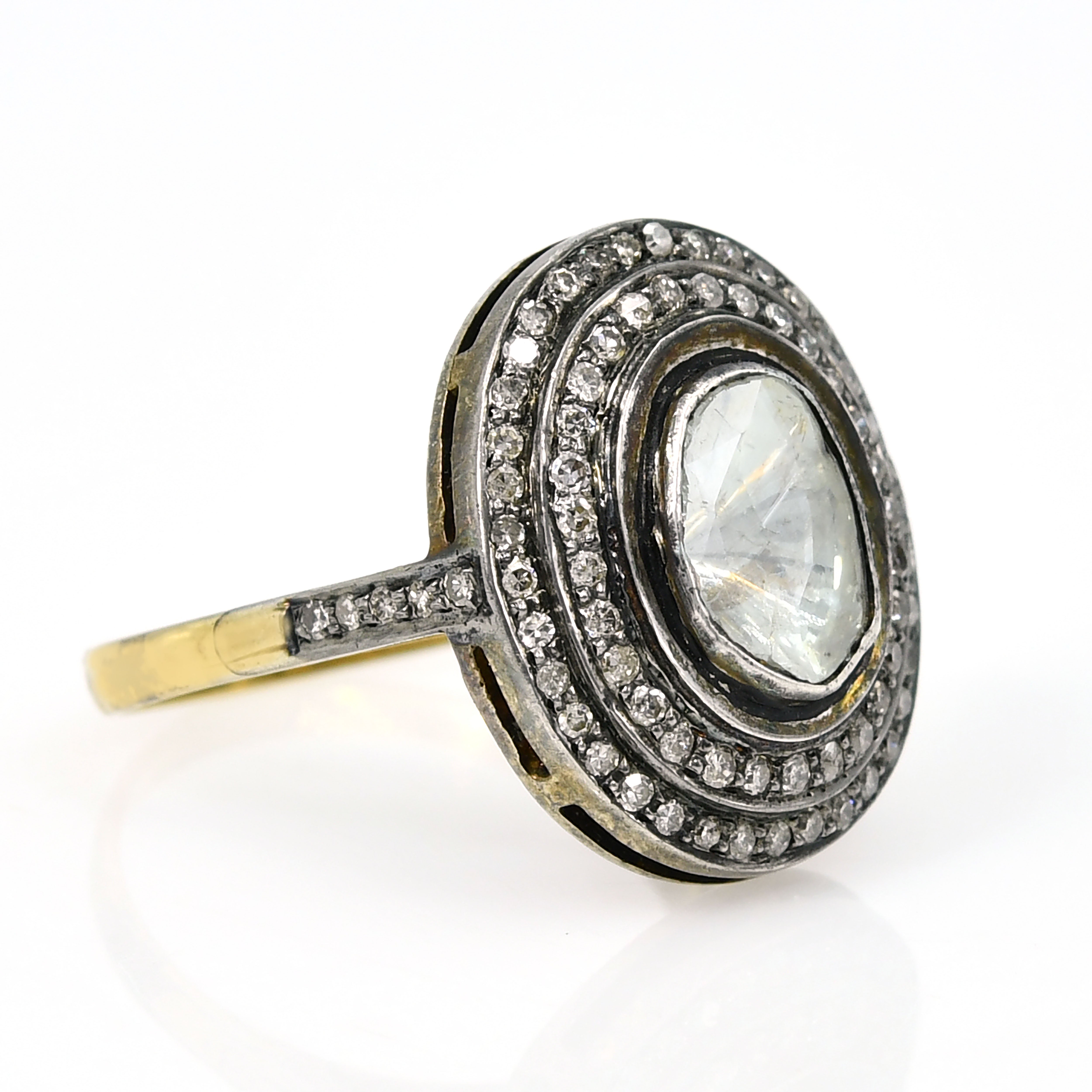 Yellow Gold & Silver Fancy-Cut Diamond Ring