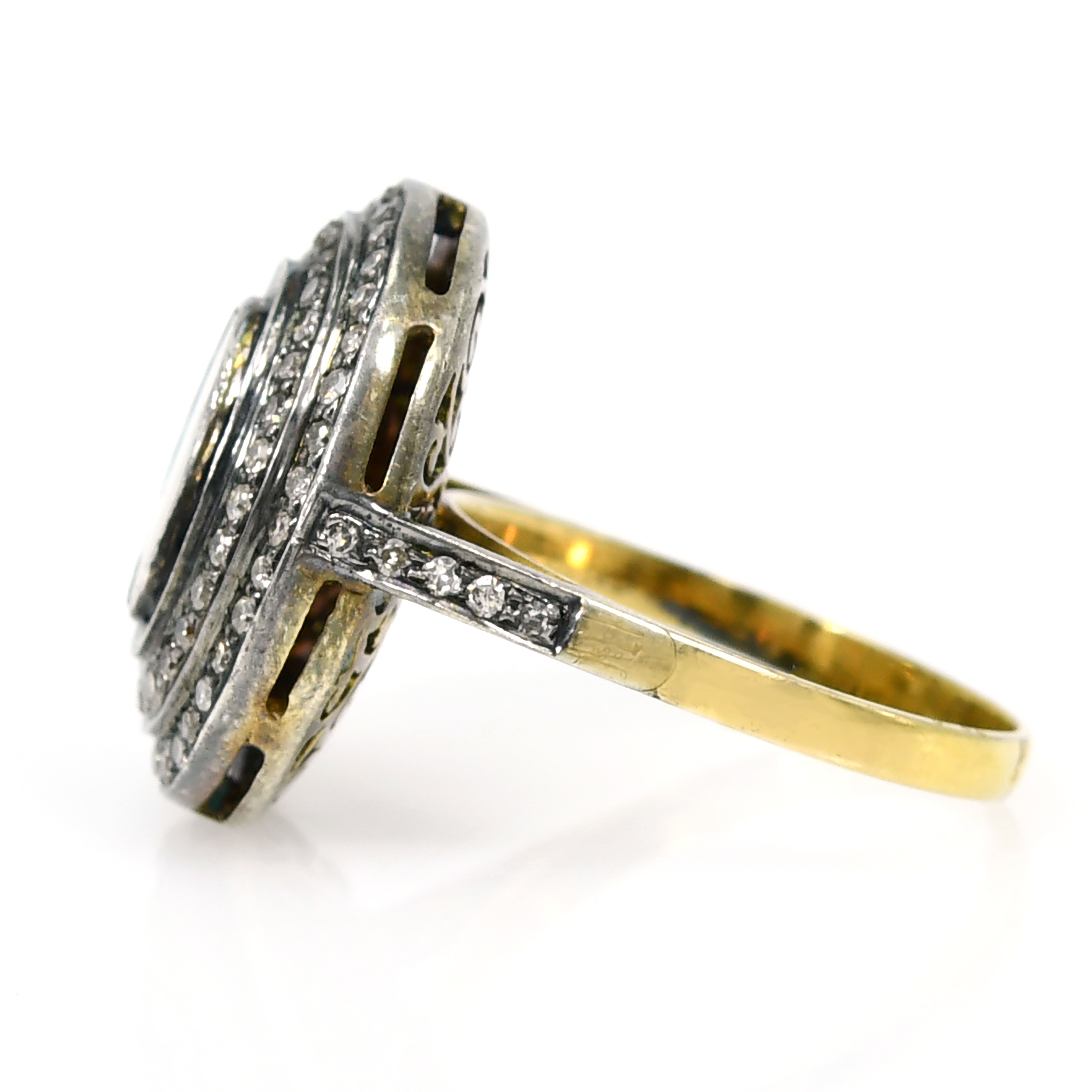 Yellow Gold & Silver Fancy-Cut Diamond Ring