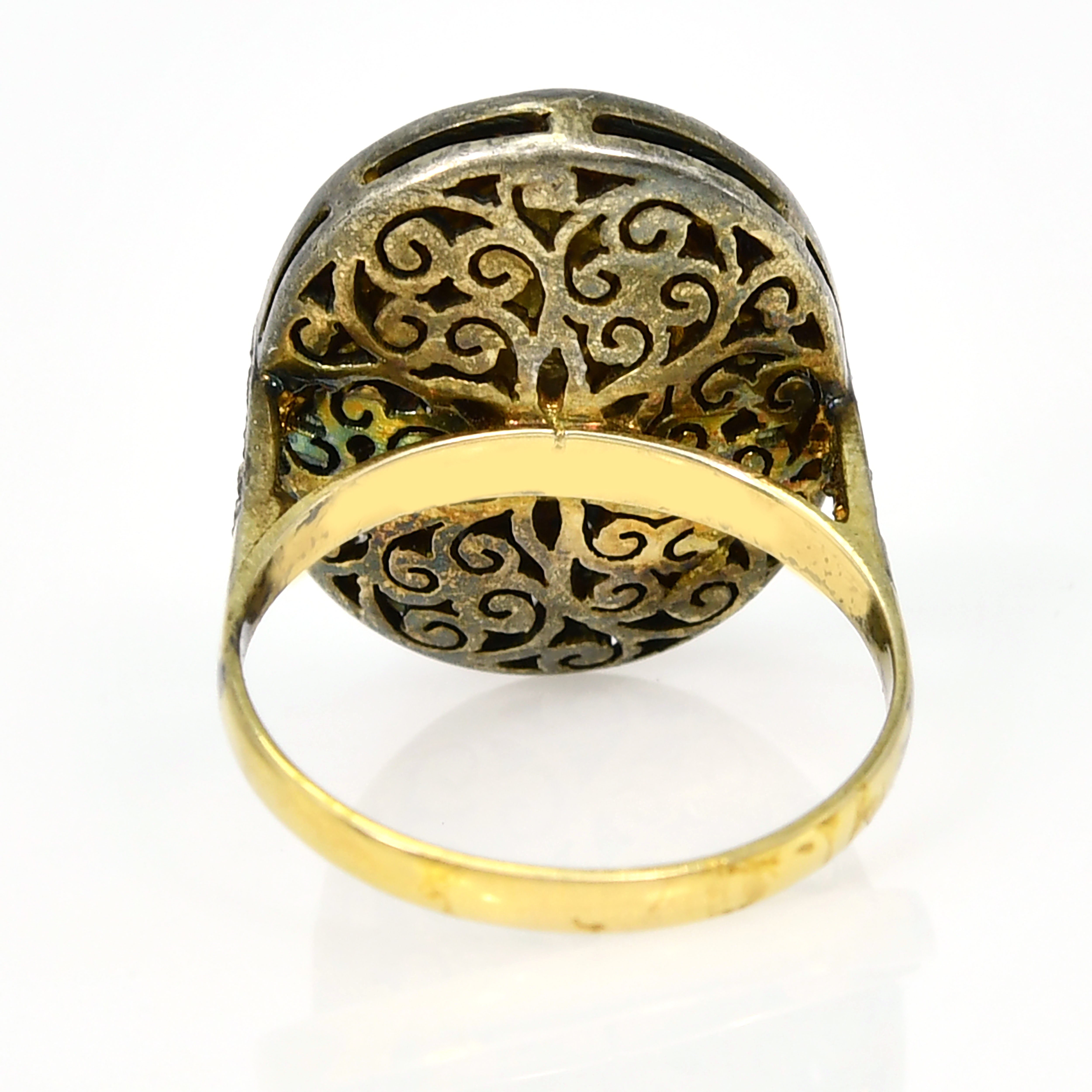 Yellow Gold & Silver Fancy-Cut Diamond Ring