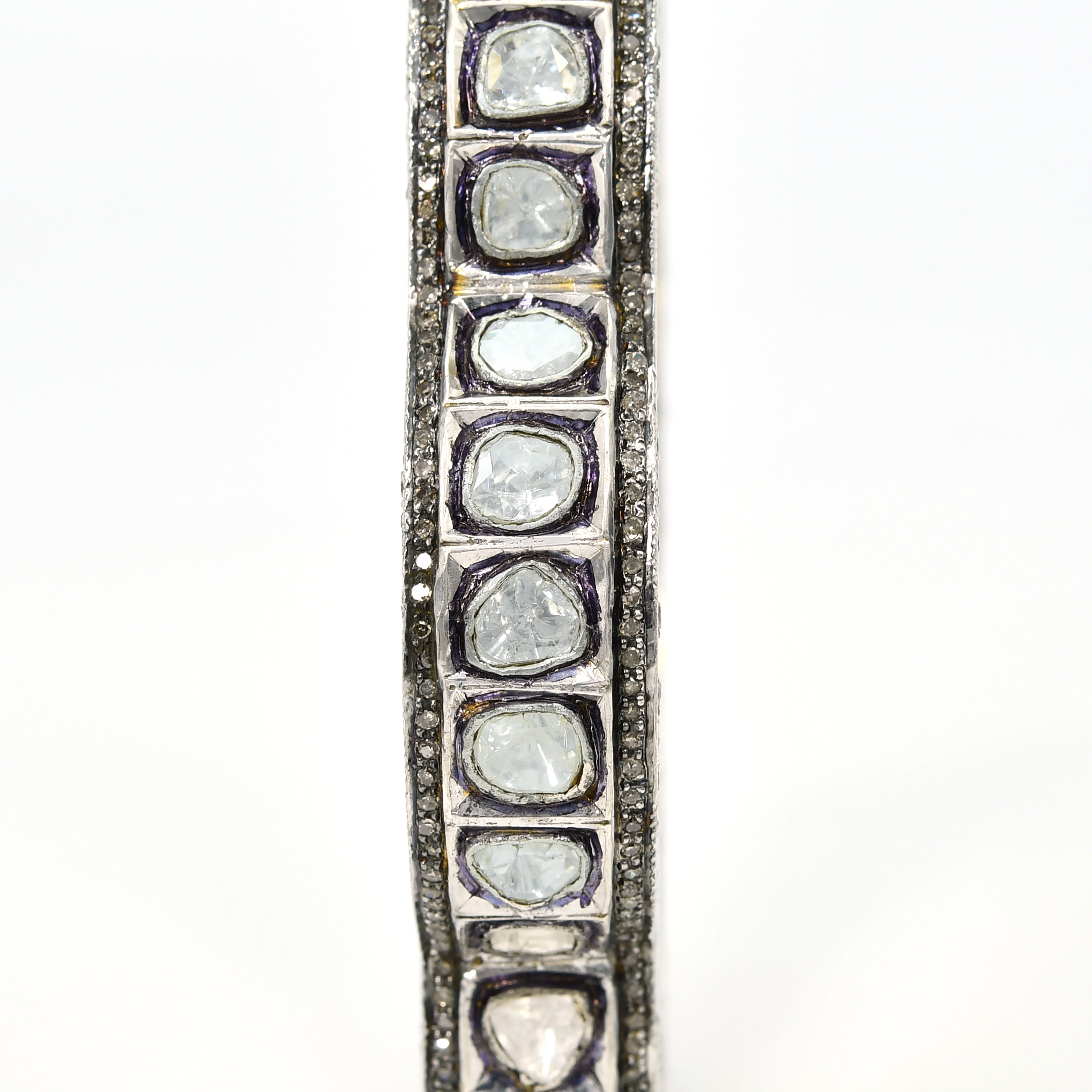 14k Yellow Gold Diamond Royal Bangle