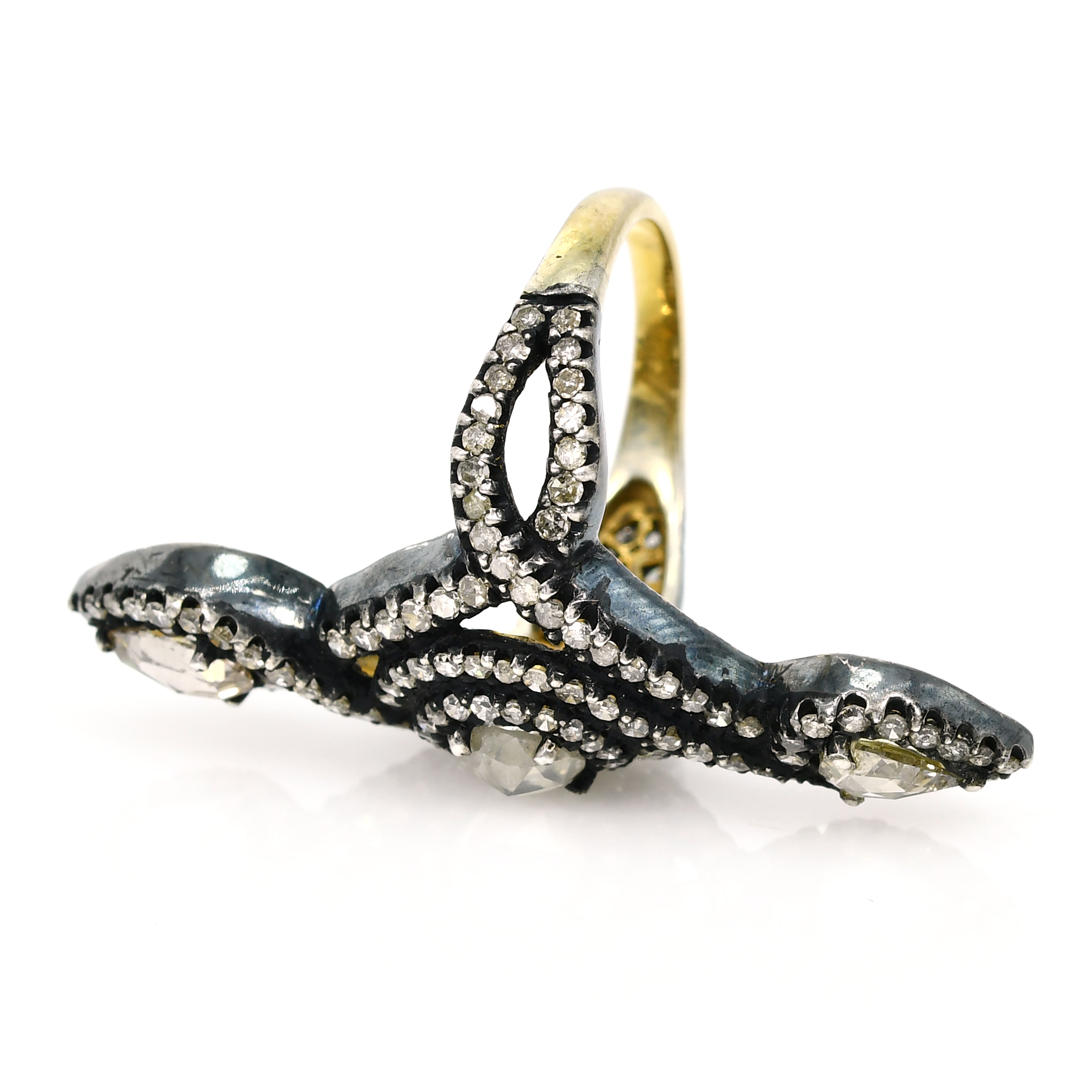 Heirloom Diamond Round Ring - Yellow Gold & Silver