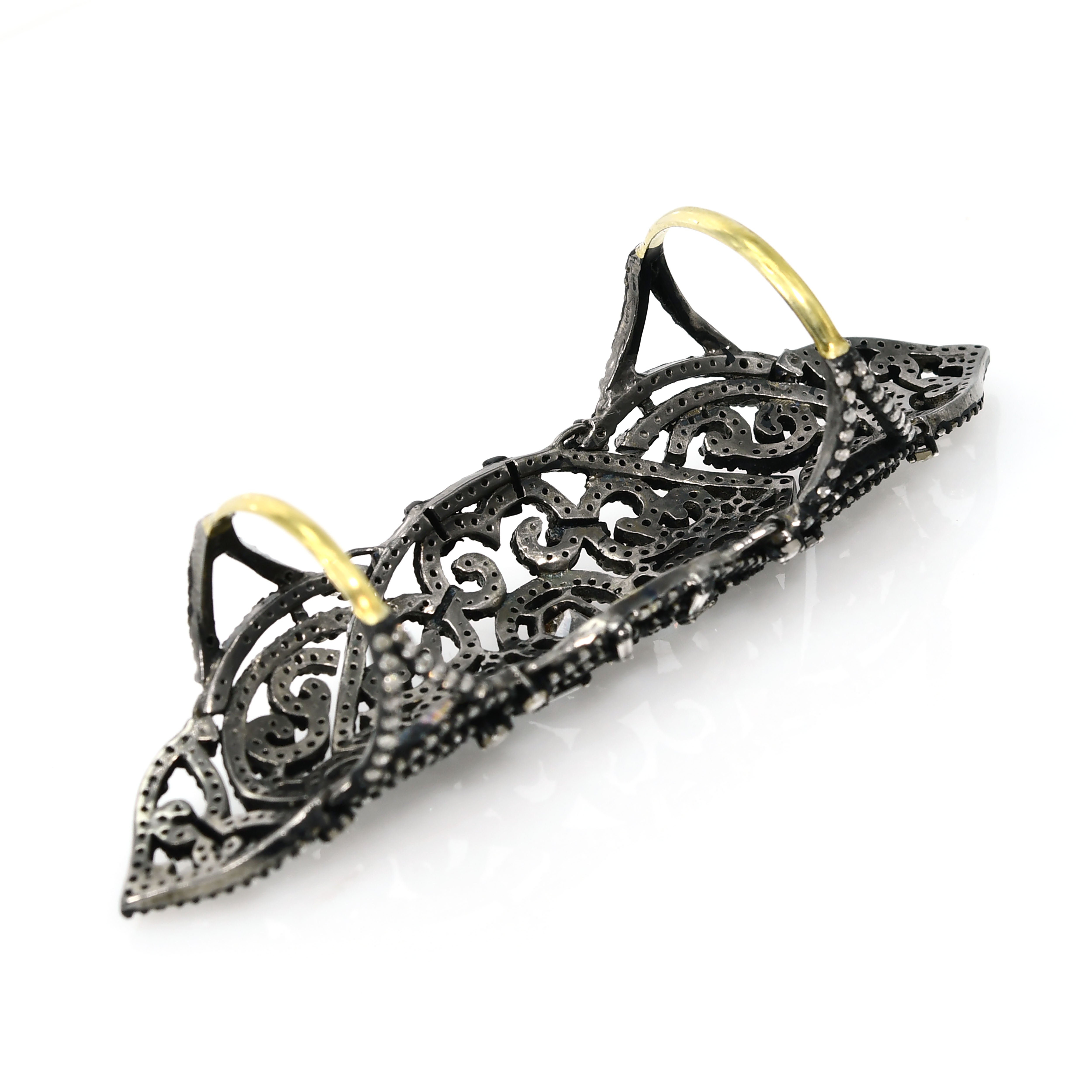 Victorian Diamond Round Ring - Yellow Gold & Silver