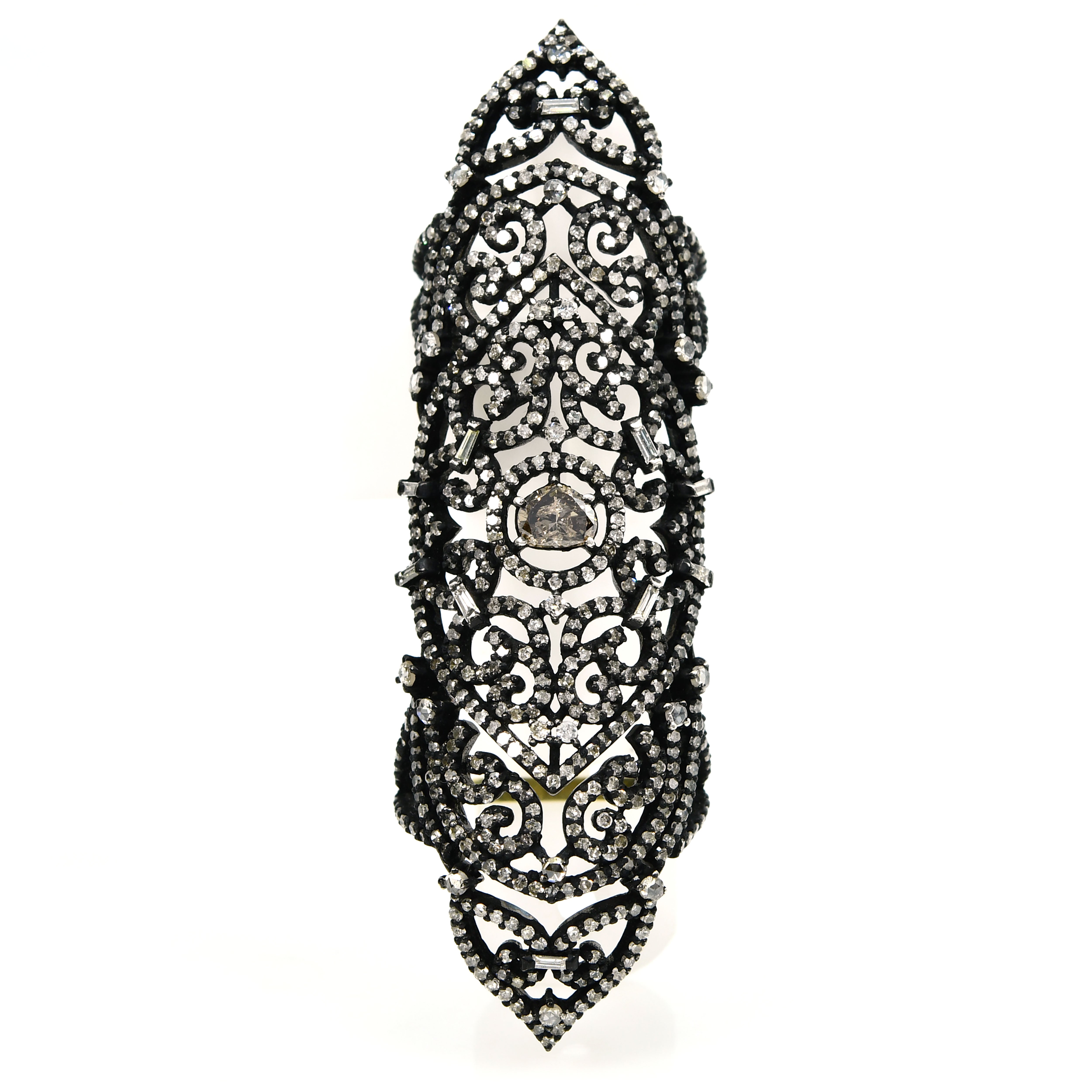 Victorian Diamond Round Ring - Yellow Gold & Silver