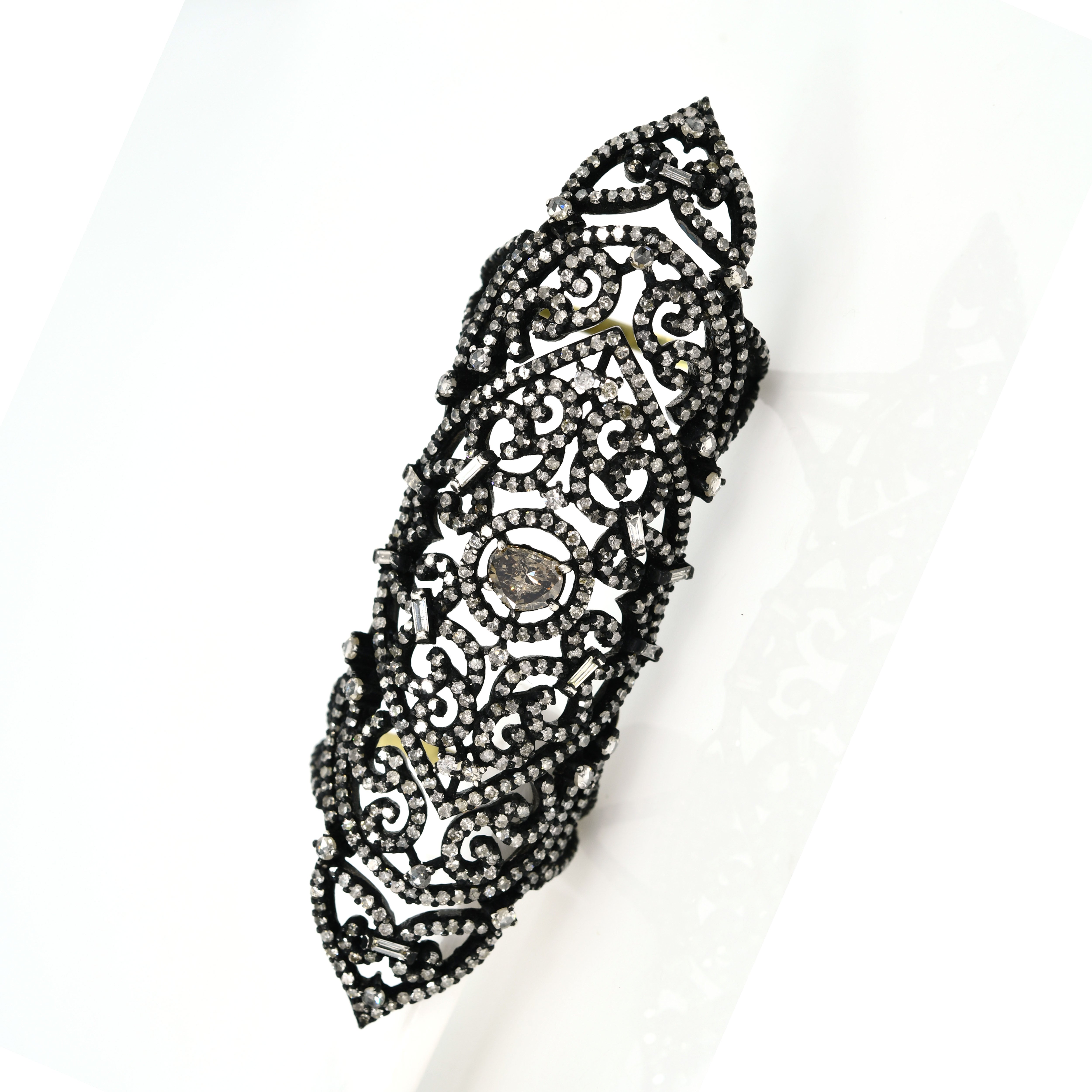 Victorian Diamond Round Ring - Yellow Gold & Silver