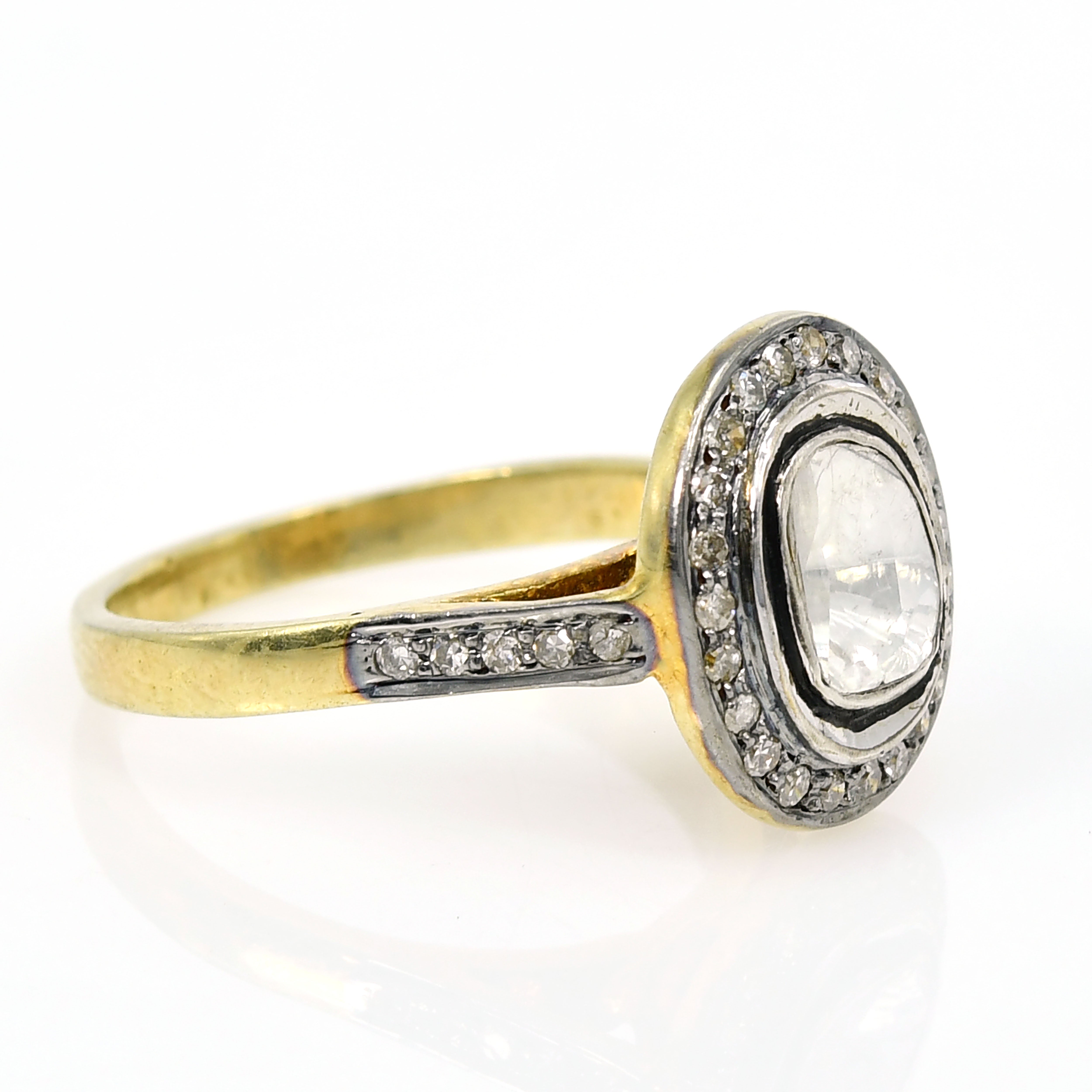 Decadence Solid Silver Handmade Ring with Fancy Shape Diamond