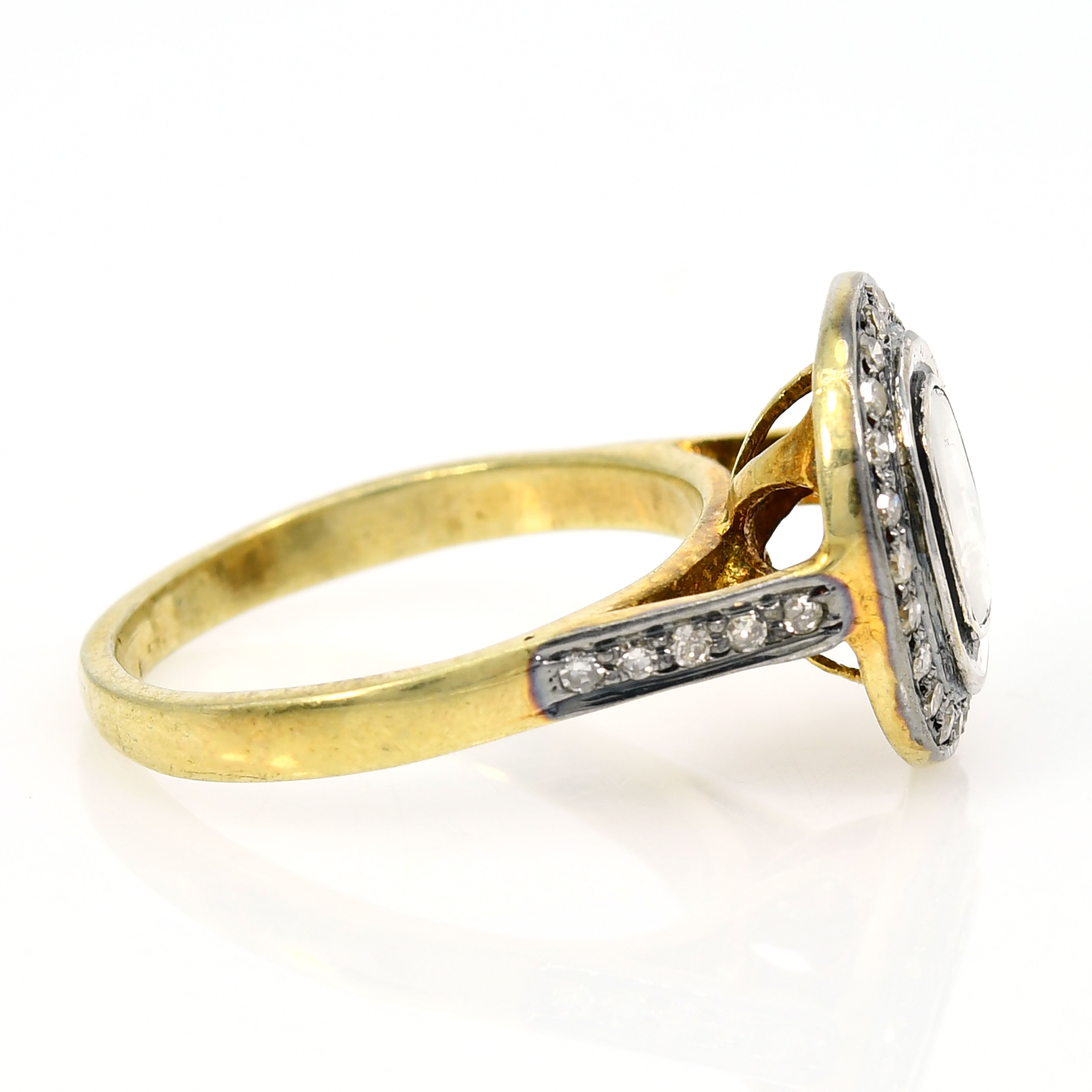 Decadence Solid Silver Handmade Ring with Fancy Shape Diamond