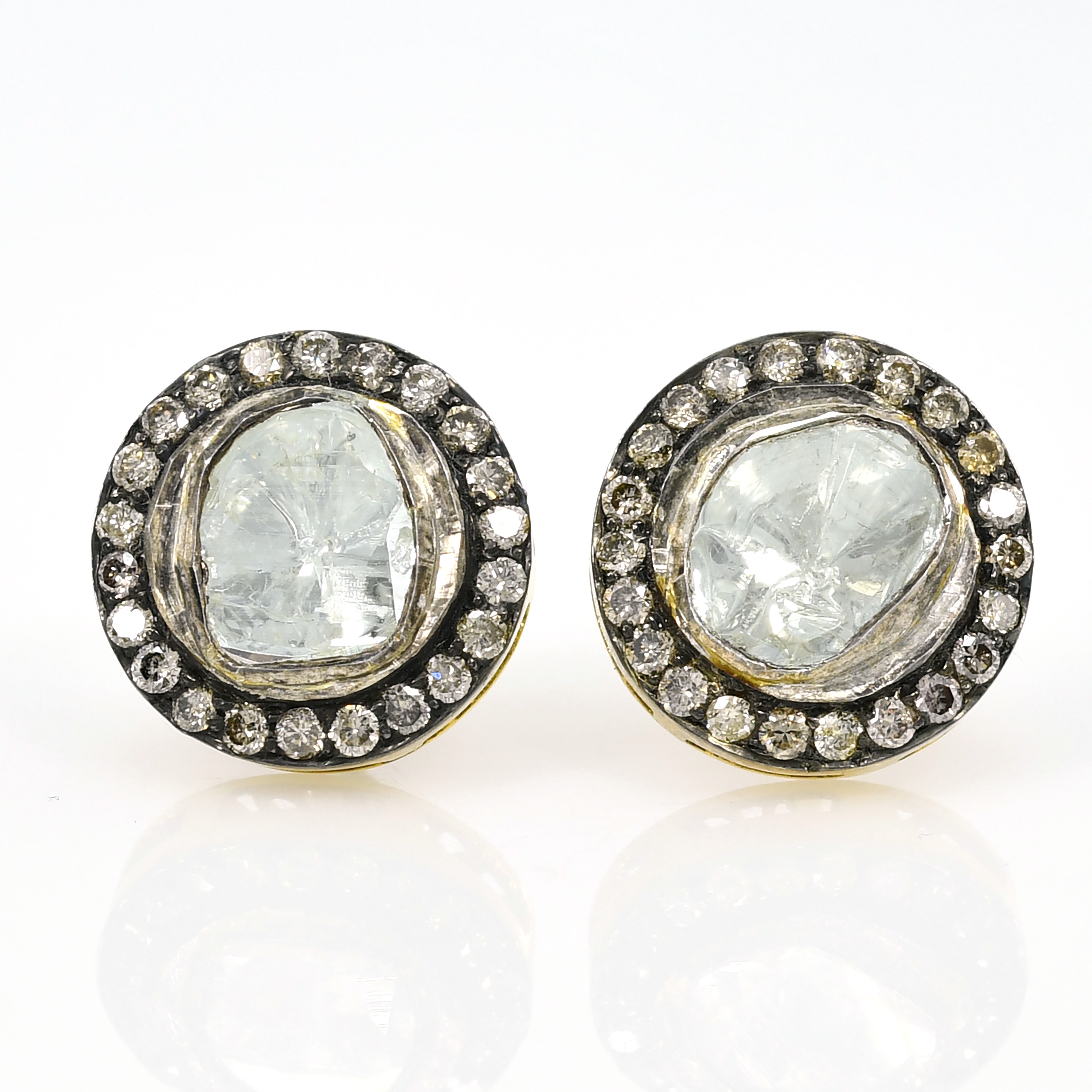 14k Yellow Gold Oval Push-Back Dangle Earrings - Handmade Victorian Style