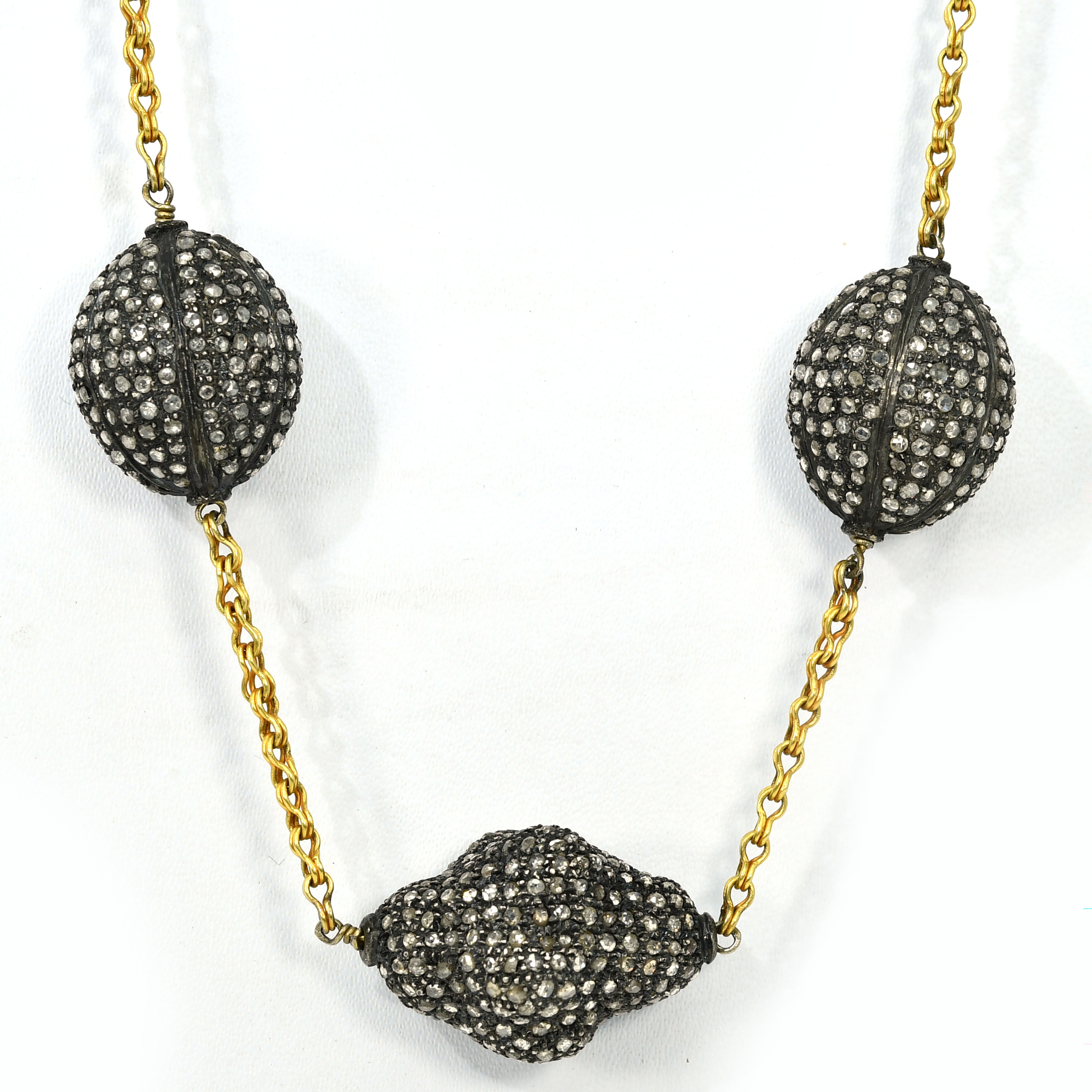 Yellow Gold Victorian Pearl & Diamond Necklace