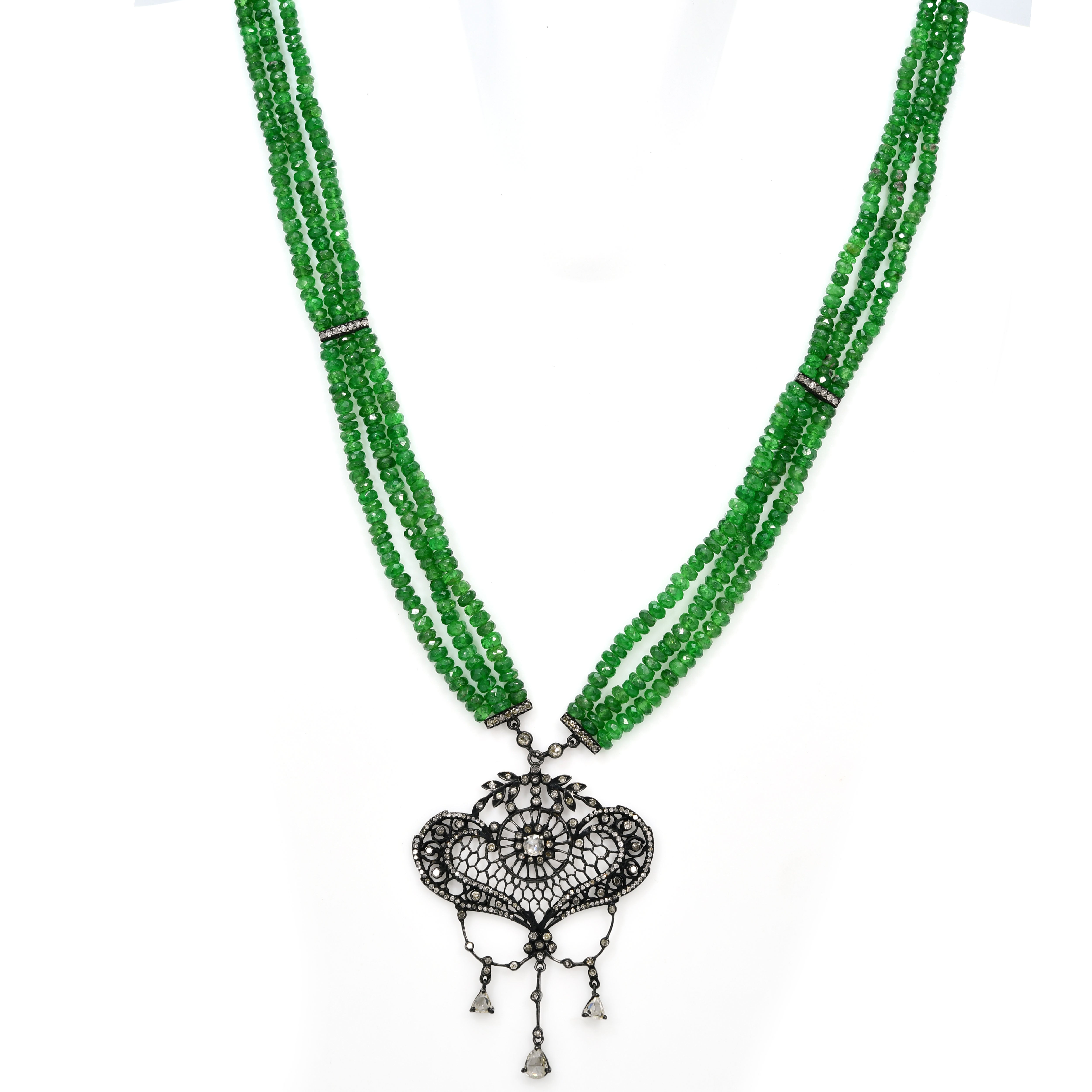 Victorian Sapphire & Diamond Necklace - Yellow Gold & Silver