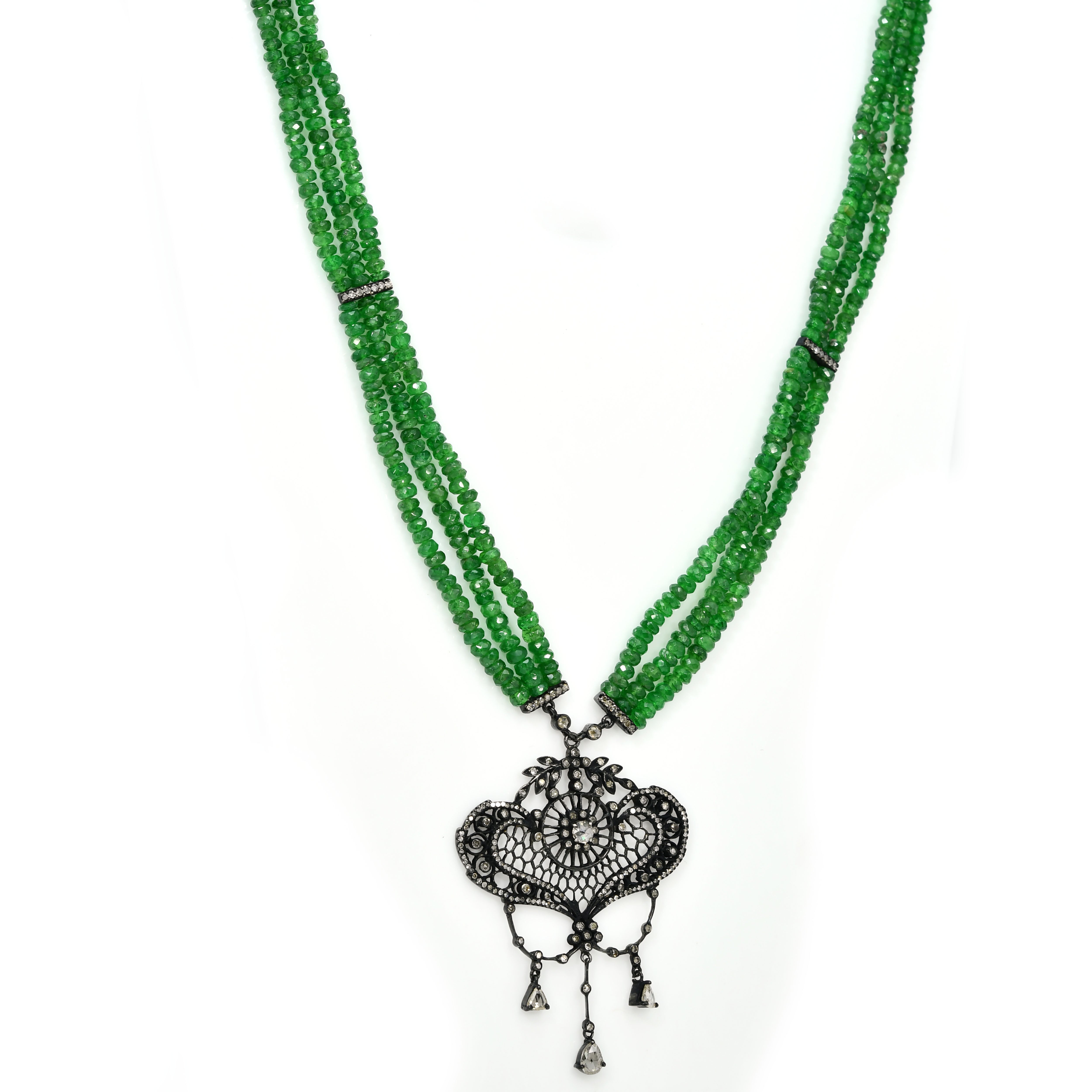 Victorian Sapphire & Diamond Necklace - Yellow Gold & Silver