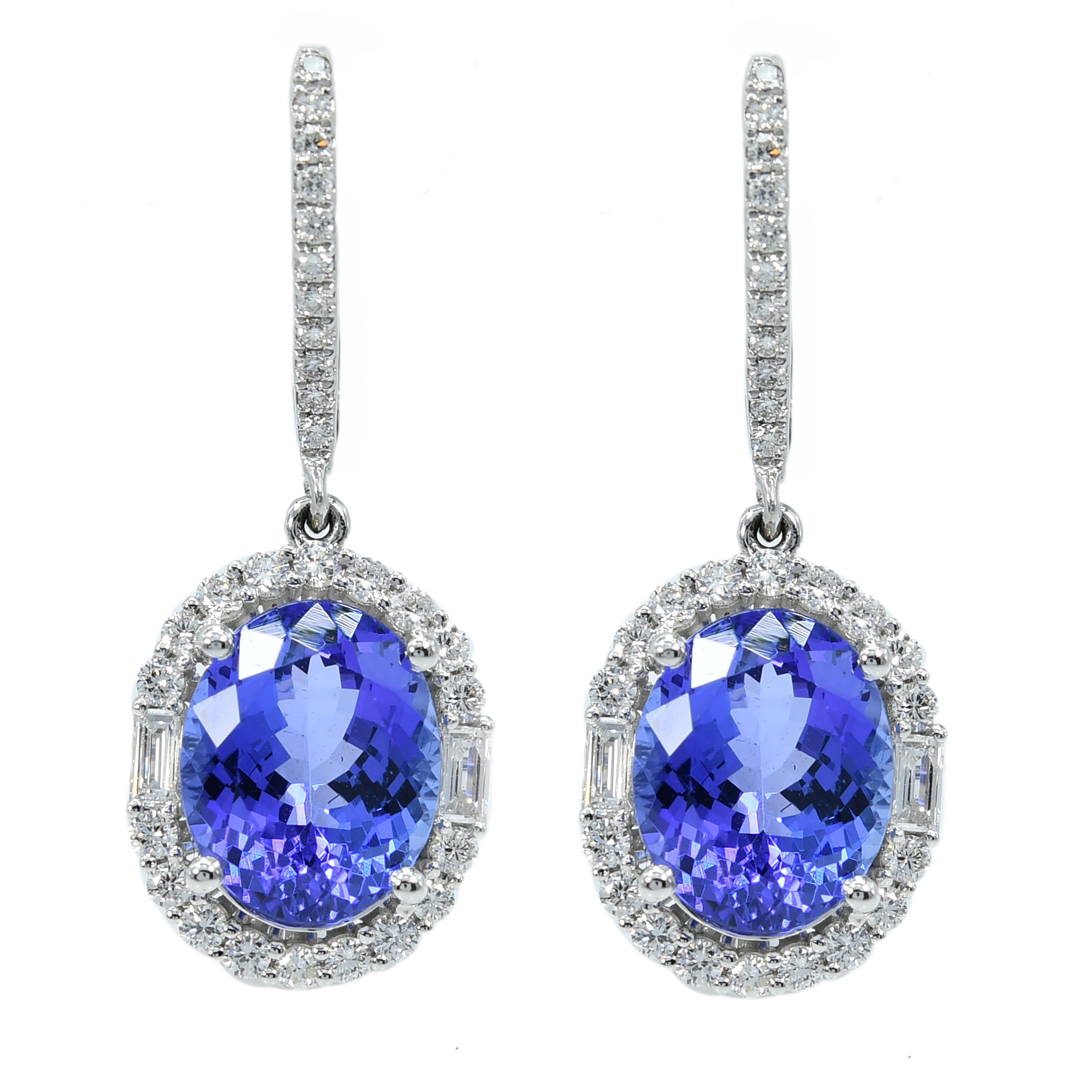 18k Yellow Gold Sapphire & Diamond Oval Earrings (Beloved)