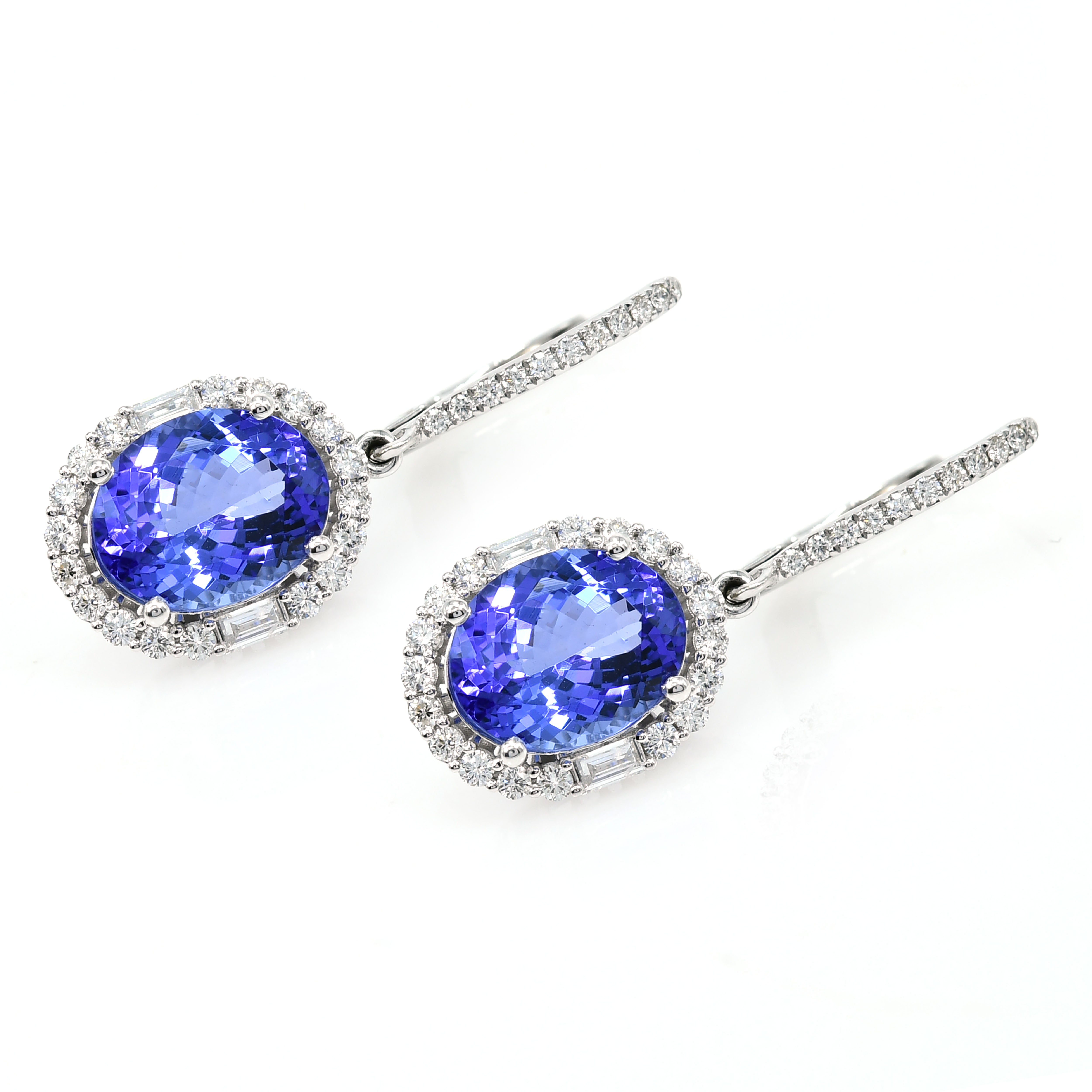 18k Yellow Gold Sapphire & Diamond Oval Earrings (Beloved)