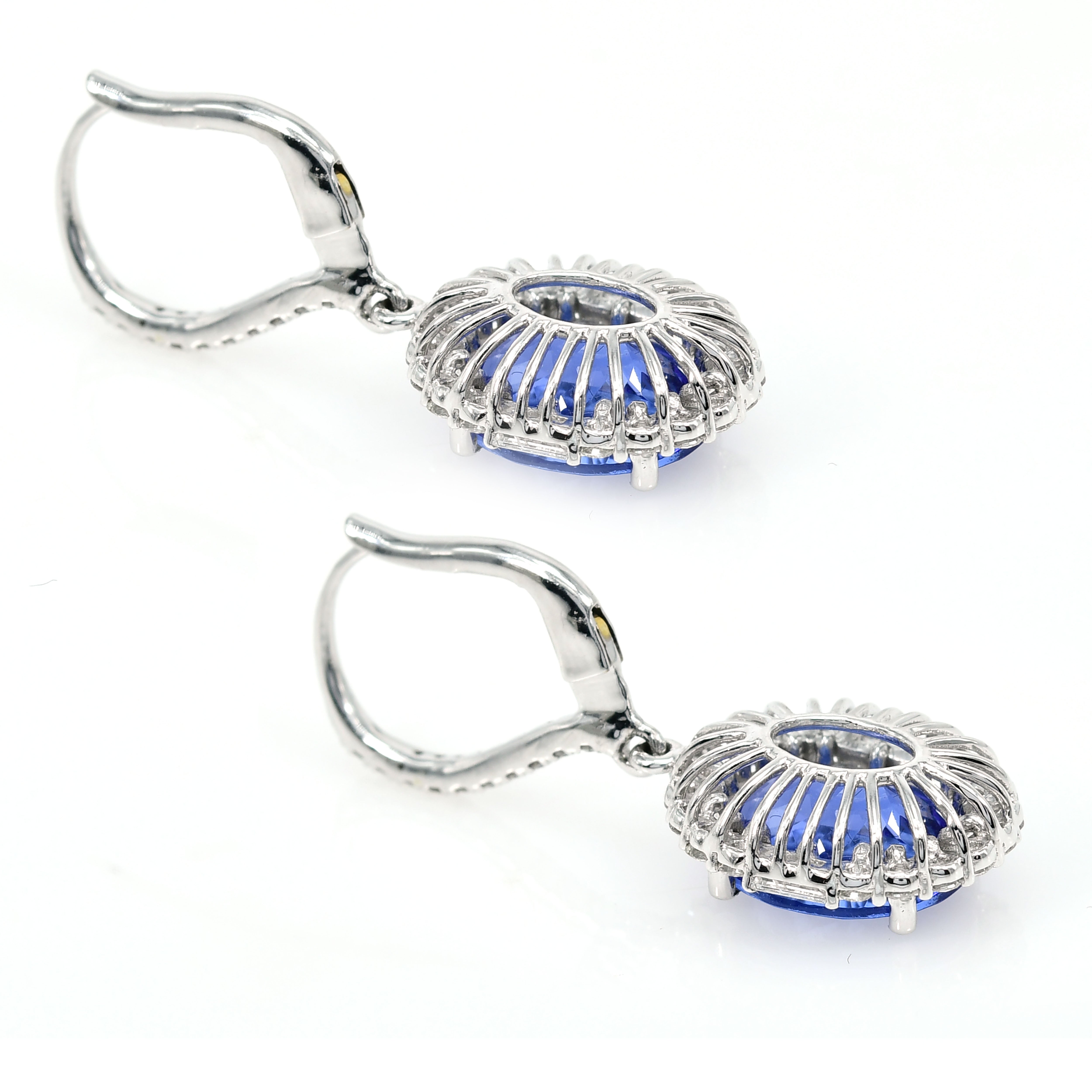 18k Yellow Gold Sapphire & Diamond Oval Earrings (Beloved)