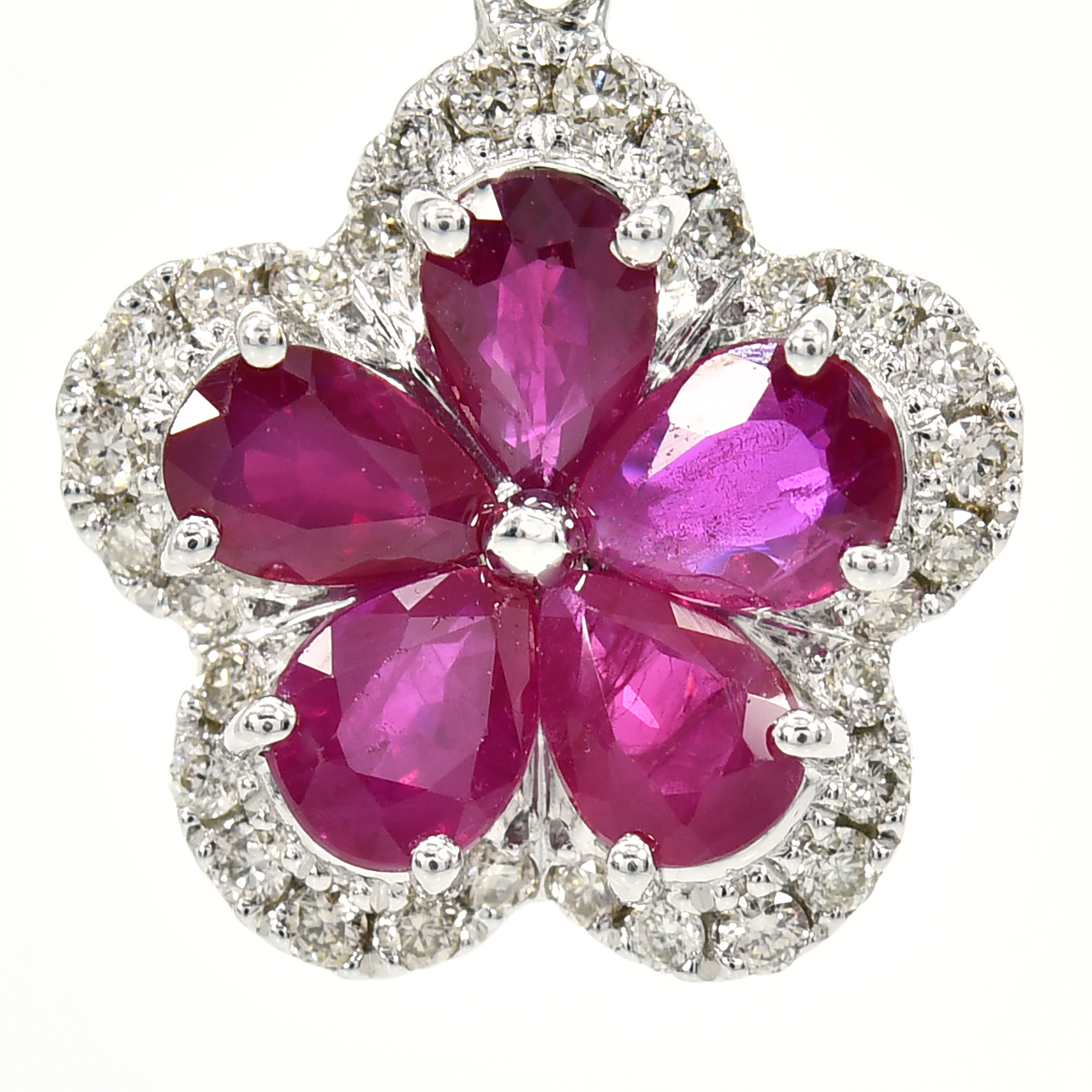 Halo Diamond Earrings, 18K Solid White Gold, Natural Ruby &amp; For Her, Oval Cut Gemstone Jewellery, Pink Studs