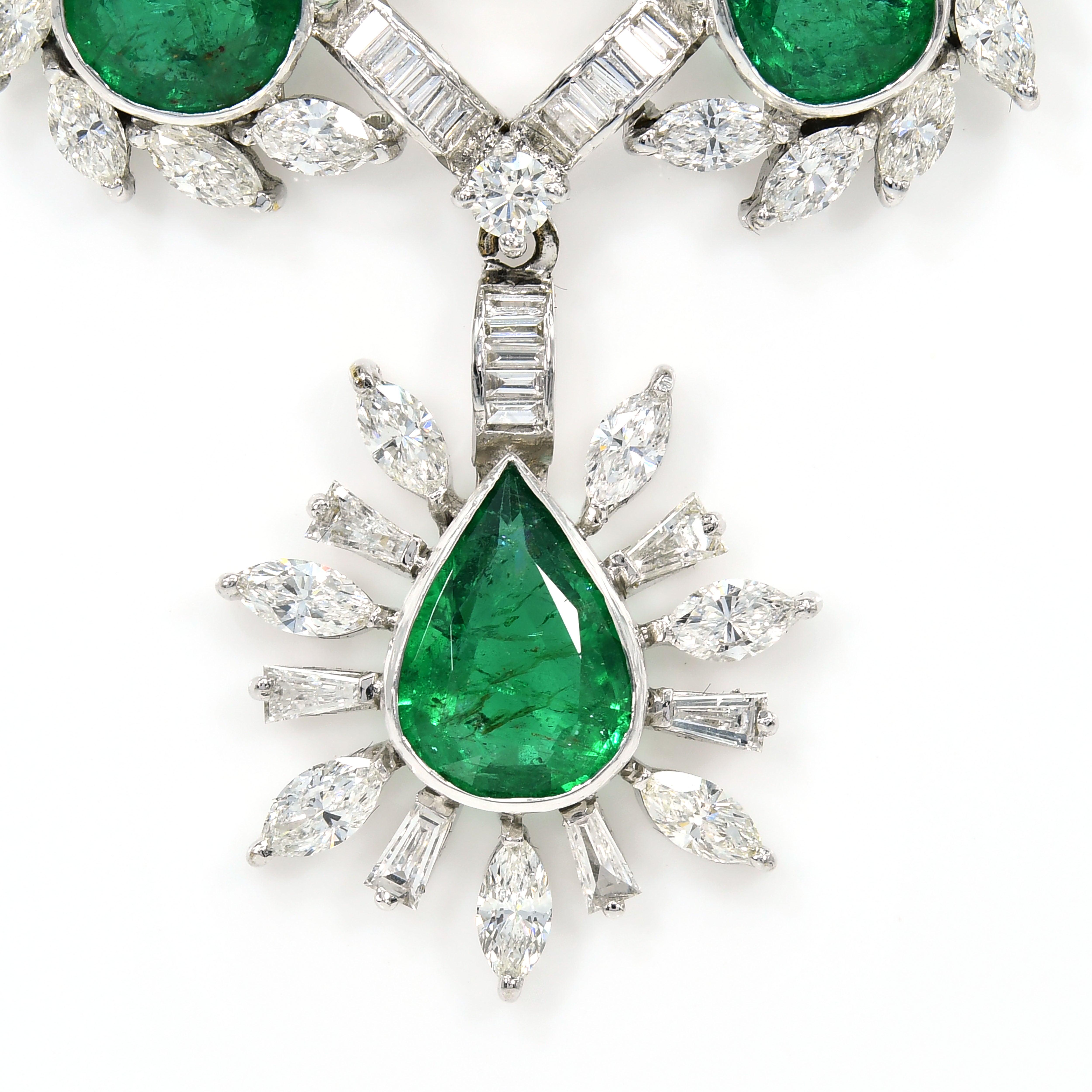 18k White Gold Luxurious Bridal Diamond Necklace Set