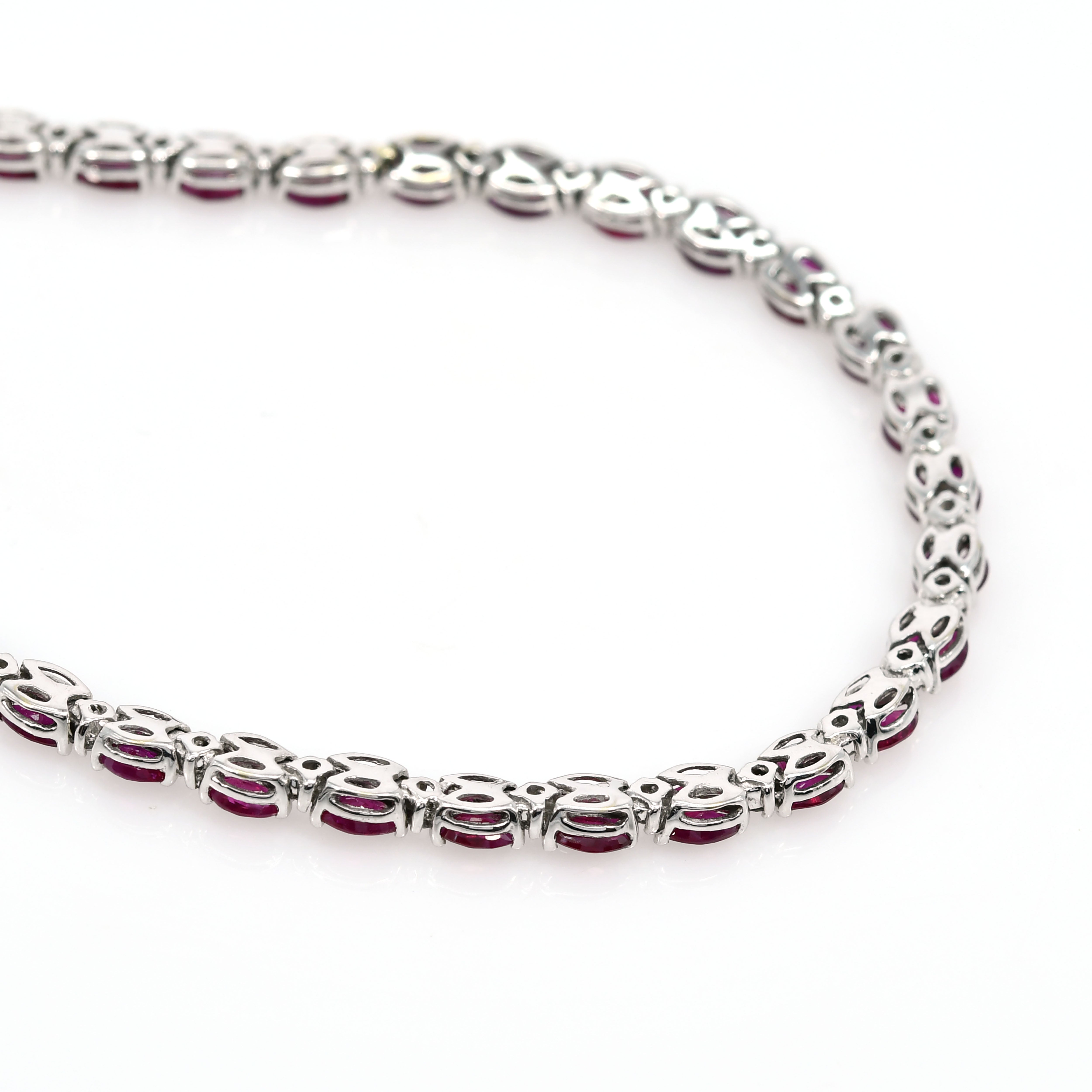 Royal Ruby and Diamond Necklace Set in 18k White Gold