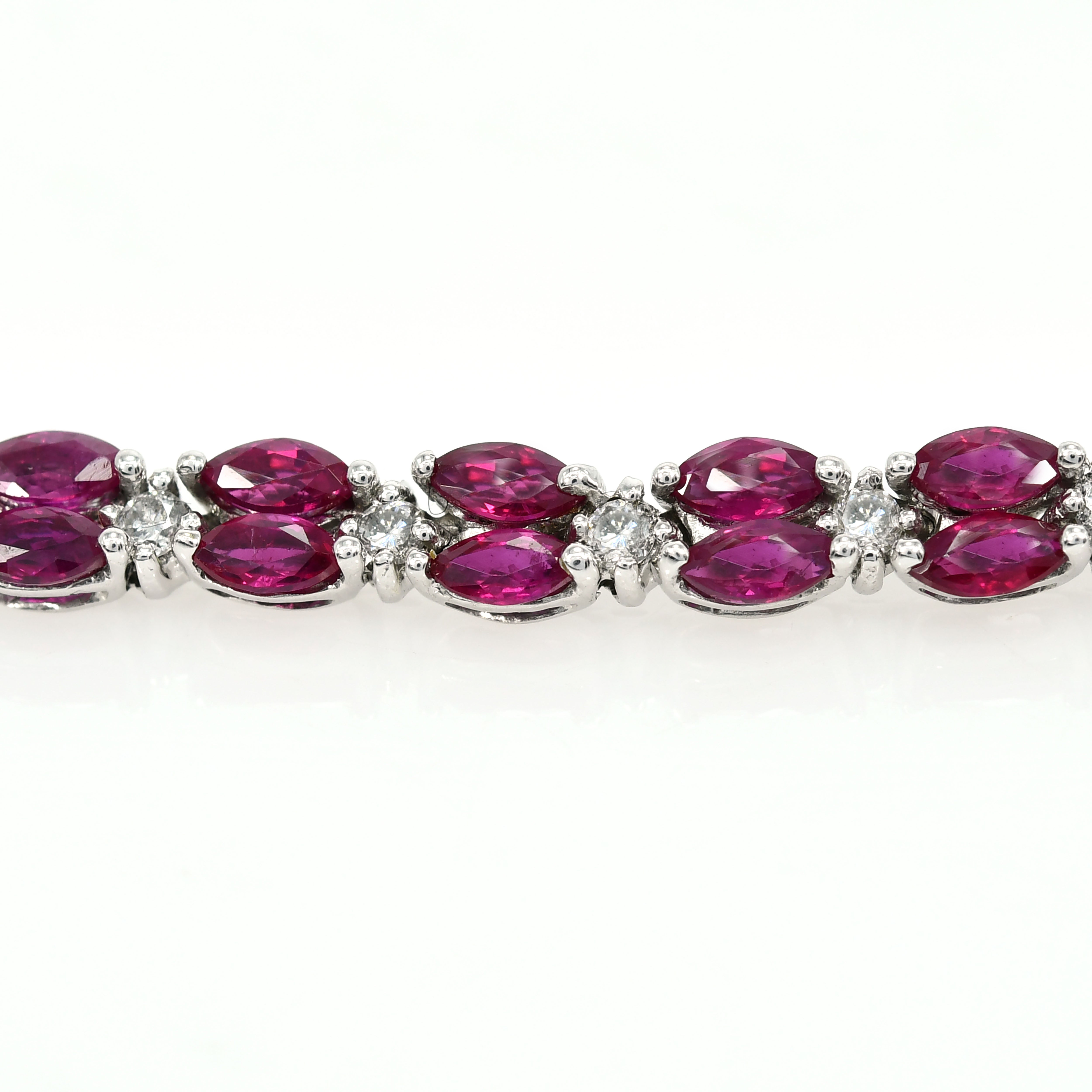 Royal Ruby and Diamond Necklace Set in 18k White Gold